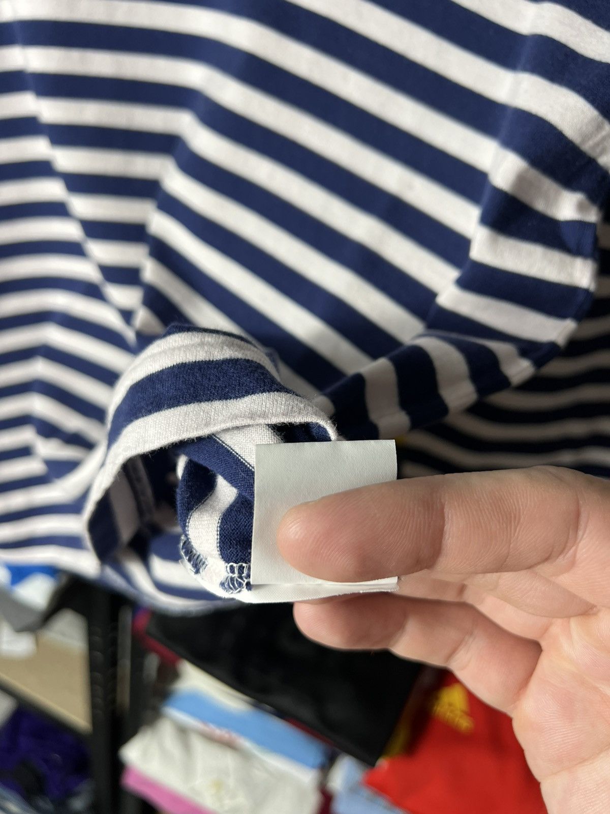 Comme des Garcons PLAY Comme des Garçons PLAY Stripe Long Sleeve T‑Shirt Navy White Size US M / EU 48-50 / 2 - 7 Thumbnail