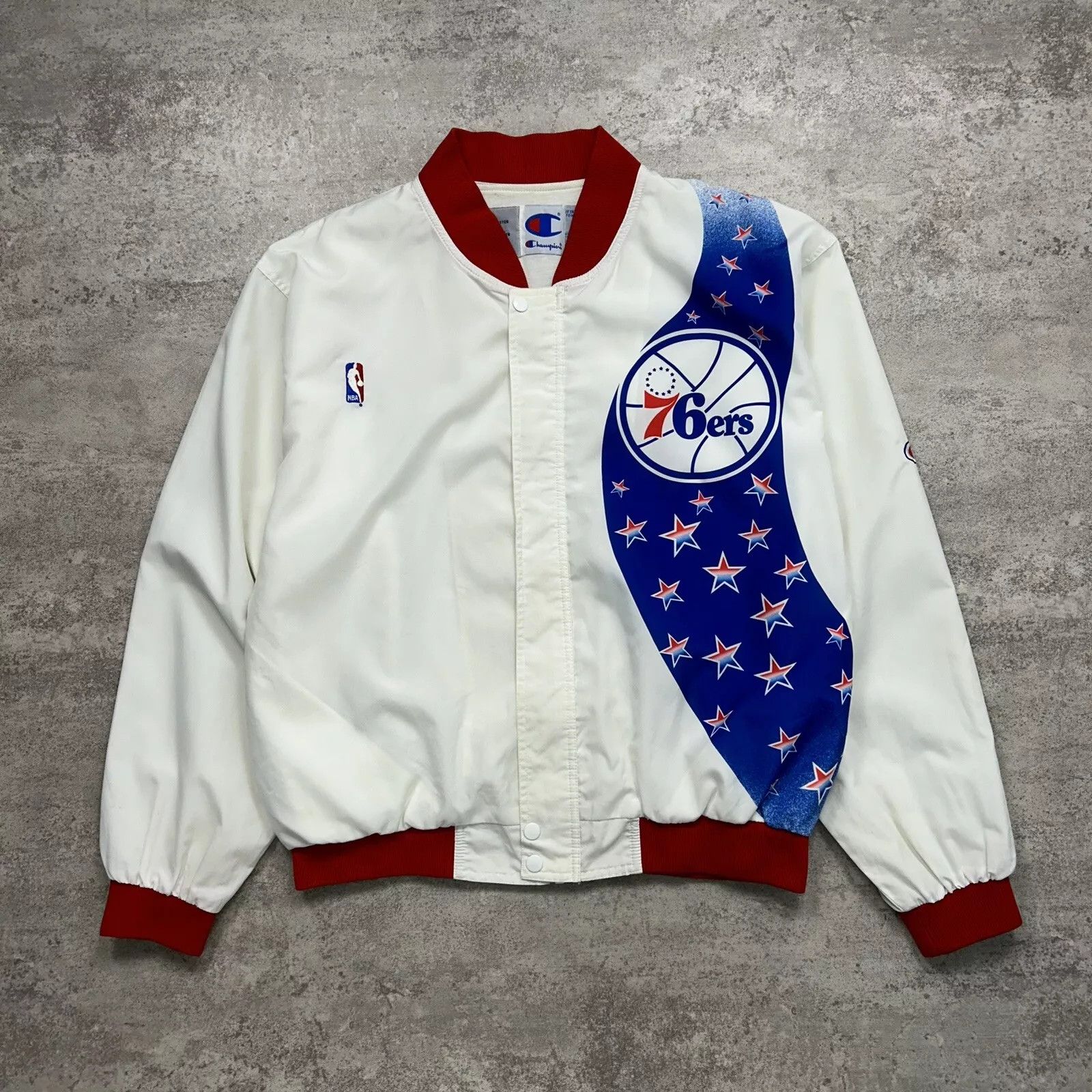 NBA × Vintage PHILADELPHIA 76ERS CHAMPION WARM UP SHOOTING JACKET SIZE L Size US L / EU 52-54 / 3 - 1 Thumbnail