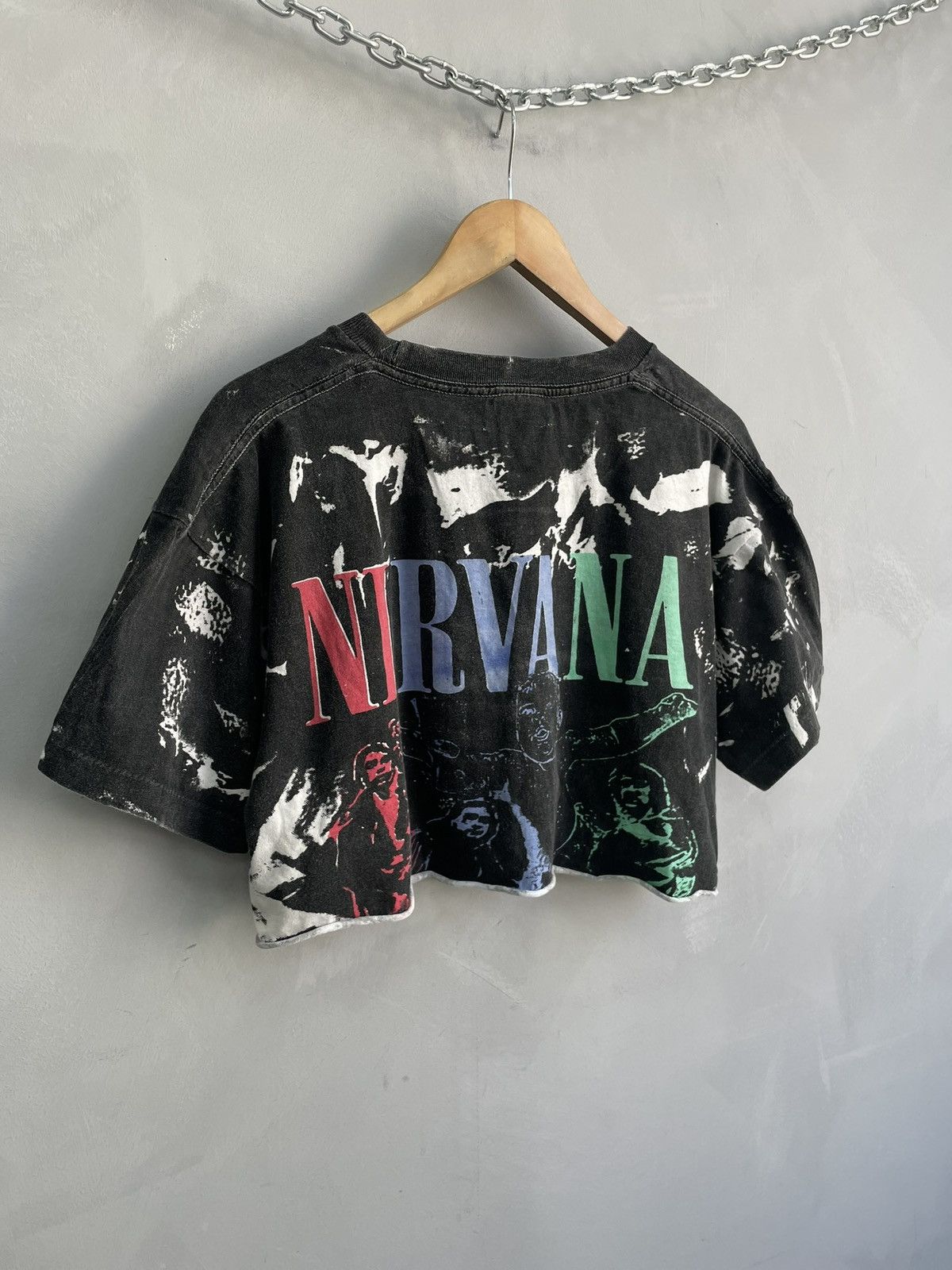 Nirvana Nirvana cropped custom 90s over print tee singlestitch Size US M / EU 48-50 / 2 - 7 Thumbnail