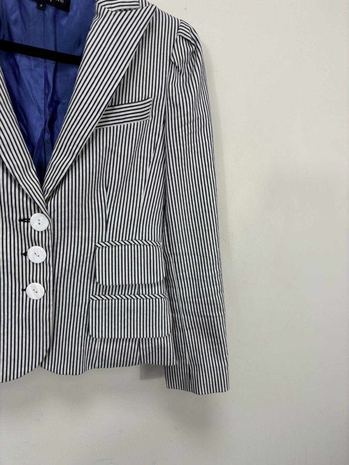 Nanette Lepore Nanette Lepore Women’s Striped 3-Buttons Blazer Jacket Size S / US 4 / IT 40 - 6 Thumbnail