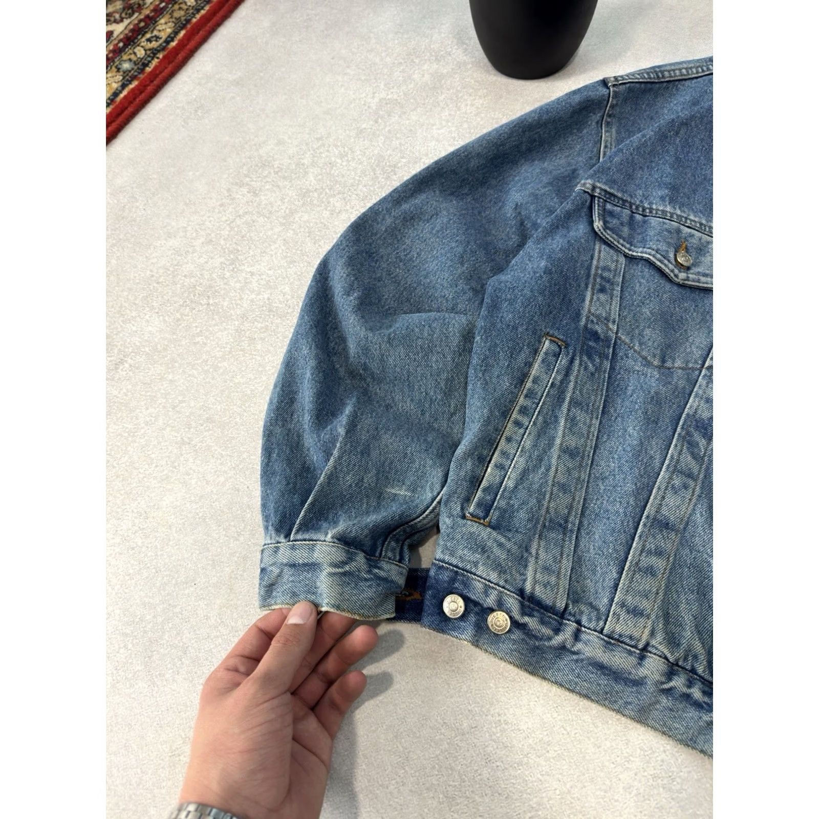 Diesel VINTAGE Diesel 90s Box Fit Button Up Denim Jacket Men M Blue Denim Jacket Bomber Style Regular Fit Casual Mens Size US 31 - 6 Thumbnail