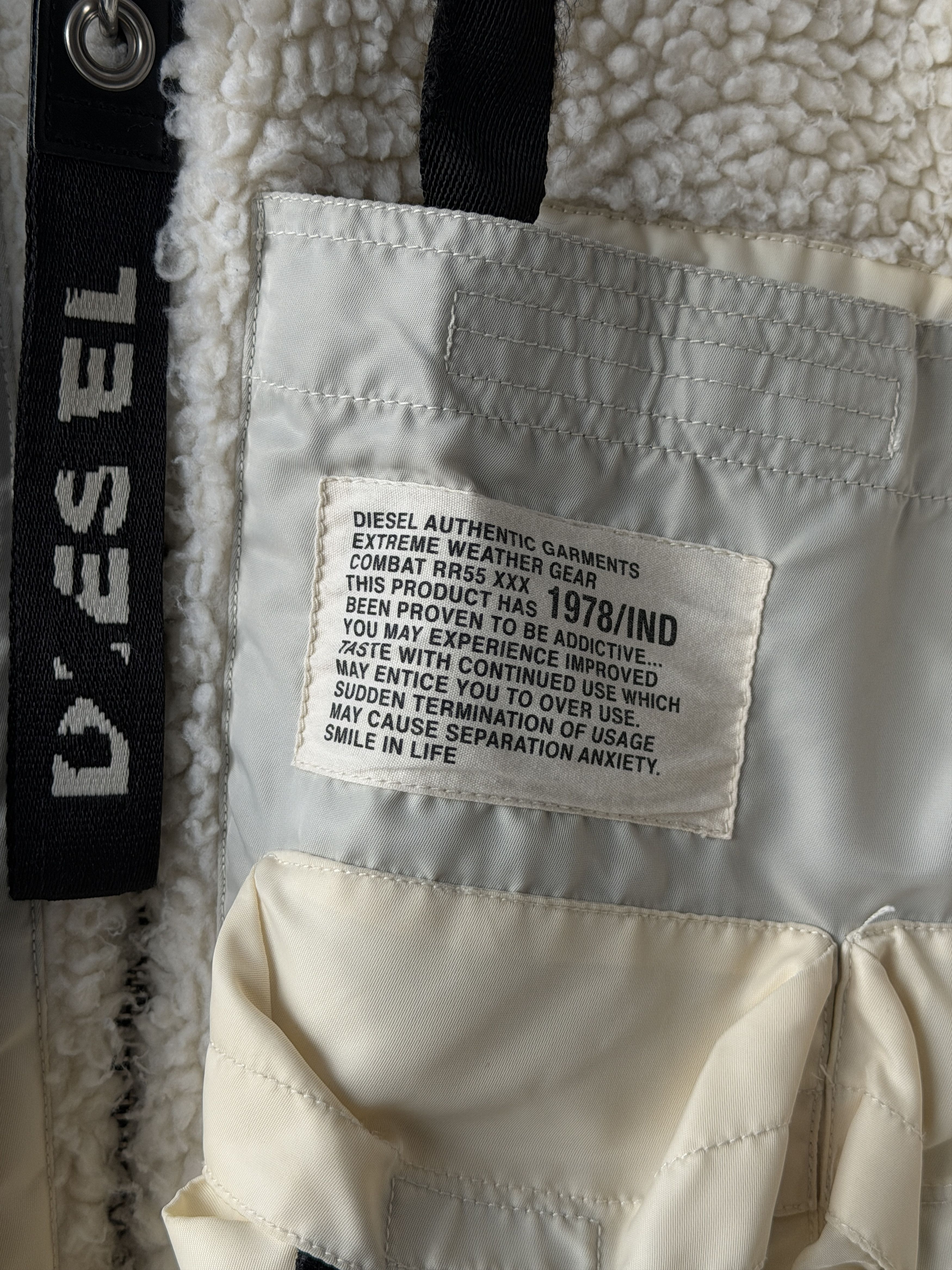 Diesel Diesel Faux-Shearling Hooded W-Patty Jacket WHITE M Size US M / EU 48-50 / 2 - 6 Thumbnail