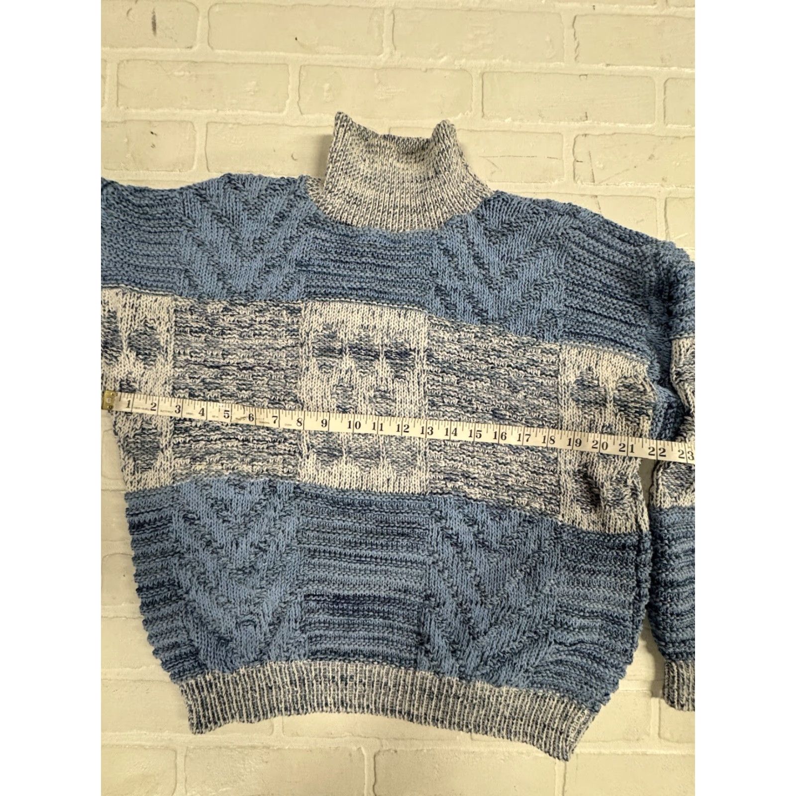 Vintage VINTAGE Blue Cable-Knit Pullover Sweater L Unisex Womens XS? Size L / US 10 / IT 46 - 4 Thumbnail