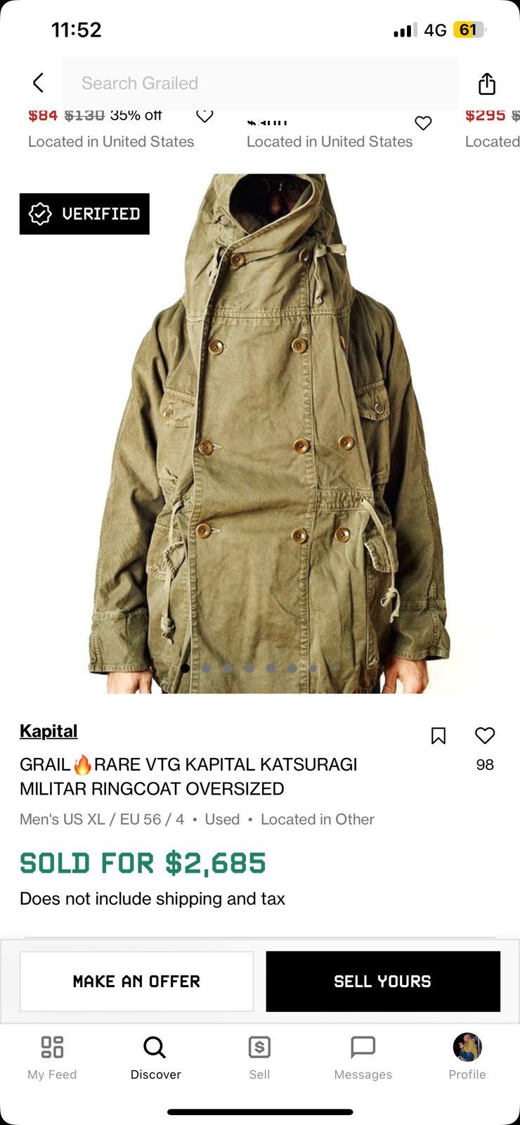 Kapital KAPITAL Japan Katsuragi Cotton Ring Coat Jacket Faded Black Size US M / EU 48-50 / 2 - 9 Thumbnail