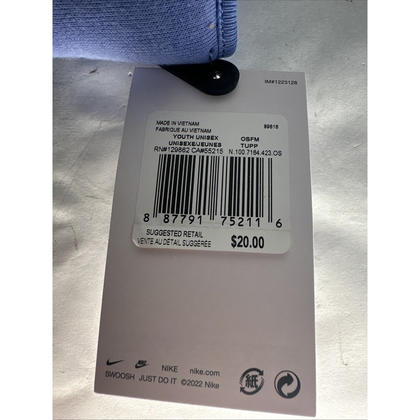 Nike Nike Headband Womens OSFM Club Fleece Blue White Running Size ONE SIZE - 4 Thumbnail