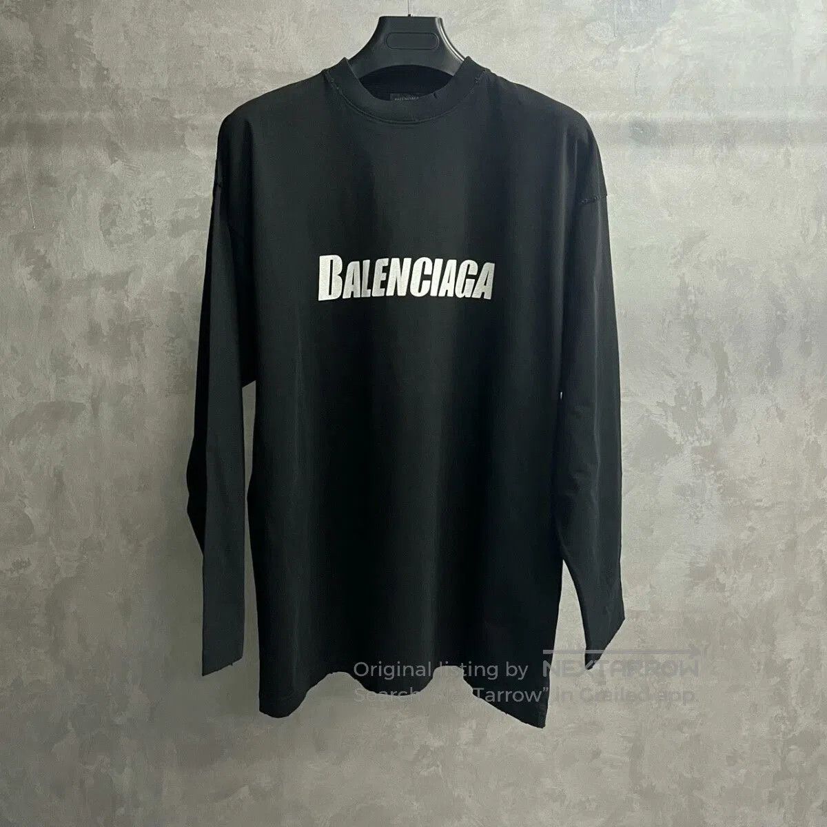 Balenciaga Balenciaga Black Logo Print Long Sleeve T-Shirt. Size US S / EU 44-46 / 1 - 1 Thumbnail