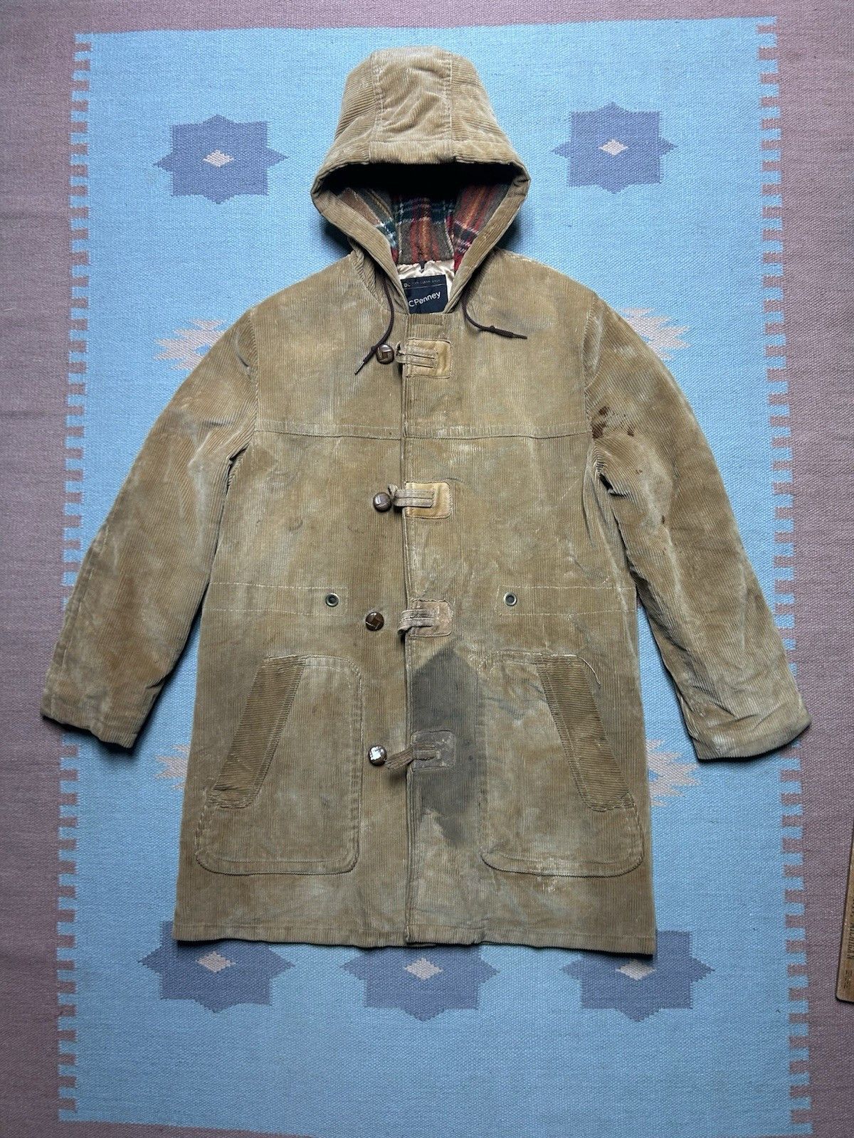 Vintage VTG 70s JCPenney corduroy jacket long coat hooded lined L 42 Size US L / EU 52-54 / 3 - 1 Thumbnail