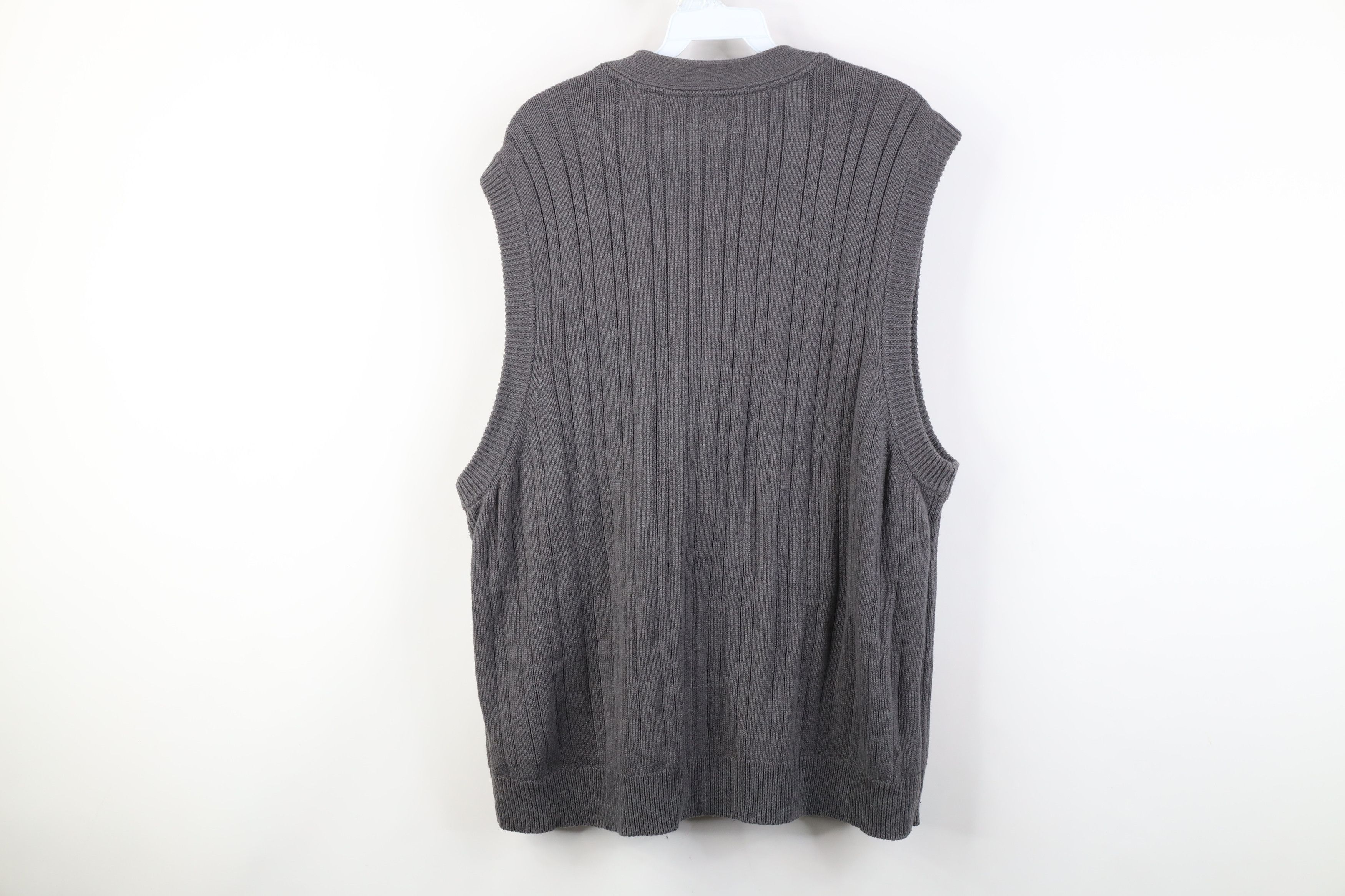 Vintage Vintage 90s Y2K Streetwear Knit Fisherman Sweater Vest Gray Size US XL / EU 56 / 4 - 11 Thumbnail