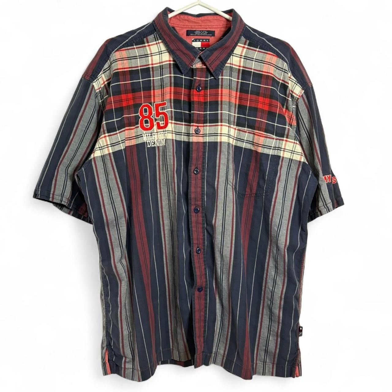 Tommy Hilfiger Vintage Y2K Tommy Hilfiger Plaid Navy Button-Up Shirt Size US XXL / EU 58 / 5 - 1 Thumbnail