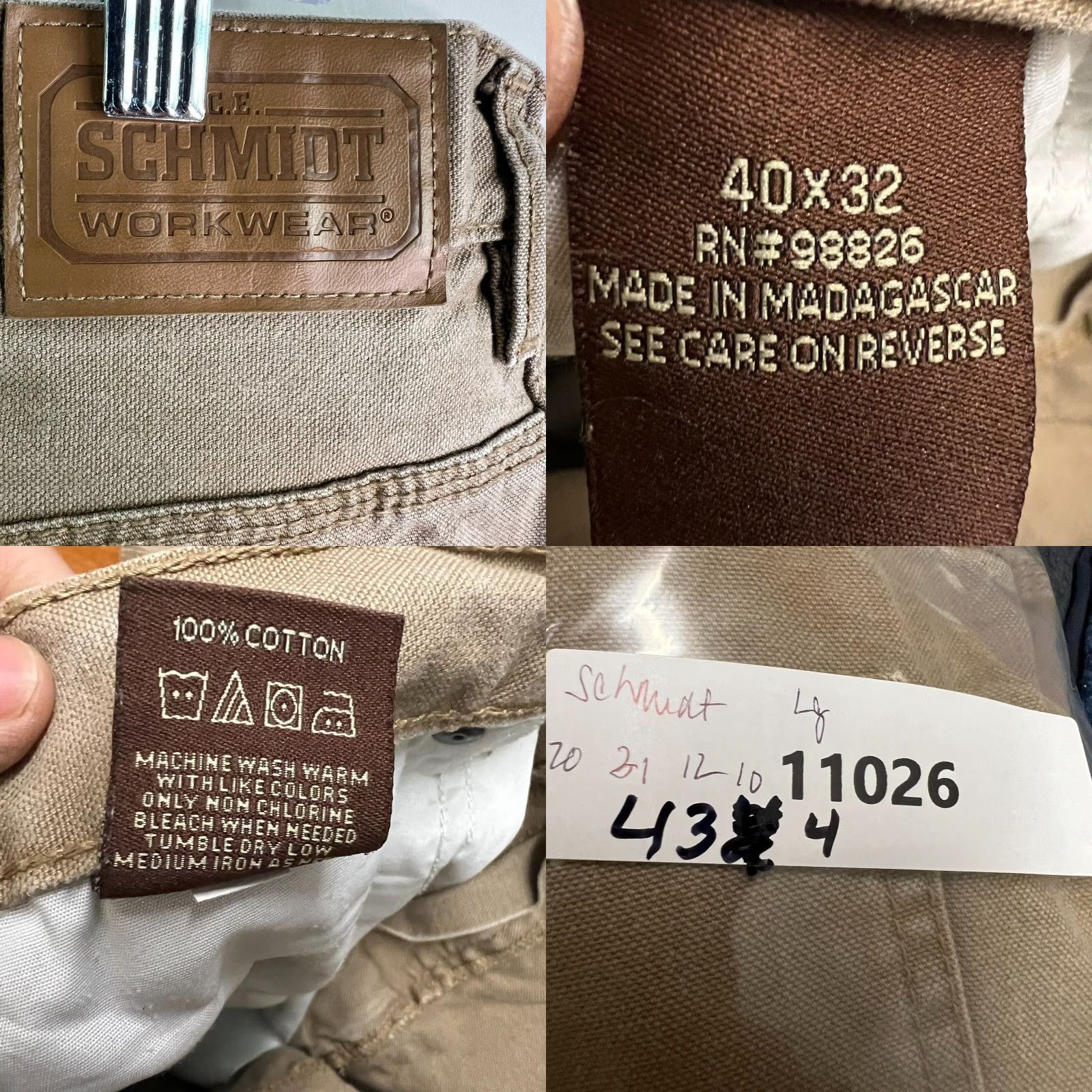 Vintage VINTAGE C.E. Schmidt Carpenter Work Pants Jeans Mens Size 40 Tan Distressed Cotton Cargo 32-in Inseam Size US 40 / EU 56 - 8 Thumbnail