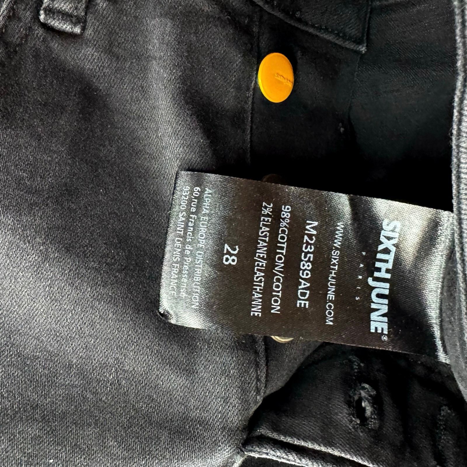 Sixth June Paris •NWT• Sixth June Paris Destressed Black Demin • Mens Size 28 Size 28" / US 6 / IT 42 - 7 Thumbnail