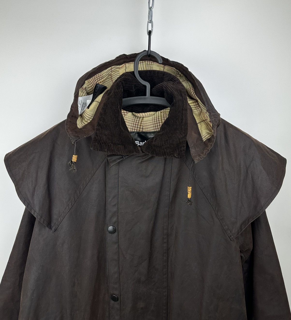 Barbour Barbour Stockman Waxed Cotton Hooded Long Coat Brown Size M Size US M / EU 48-50 / 2 - 2 Thumbnail