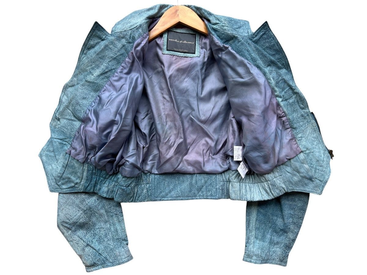 Japanese Brand Moda Italiana Blue Racing Leather Jacket Size S / US 4 / IT 40 - 3 Thumbnail