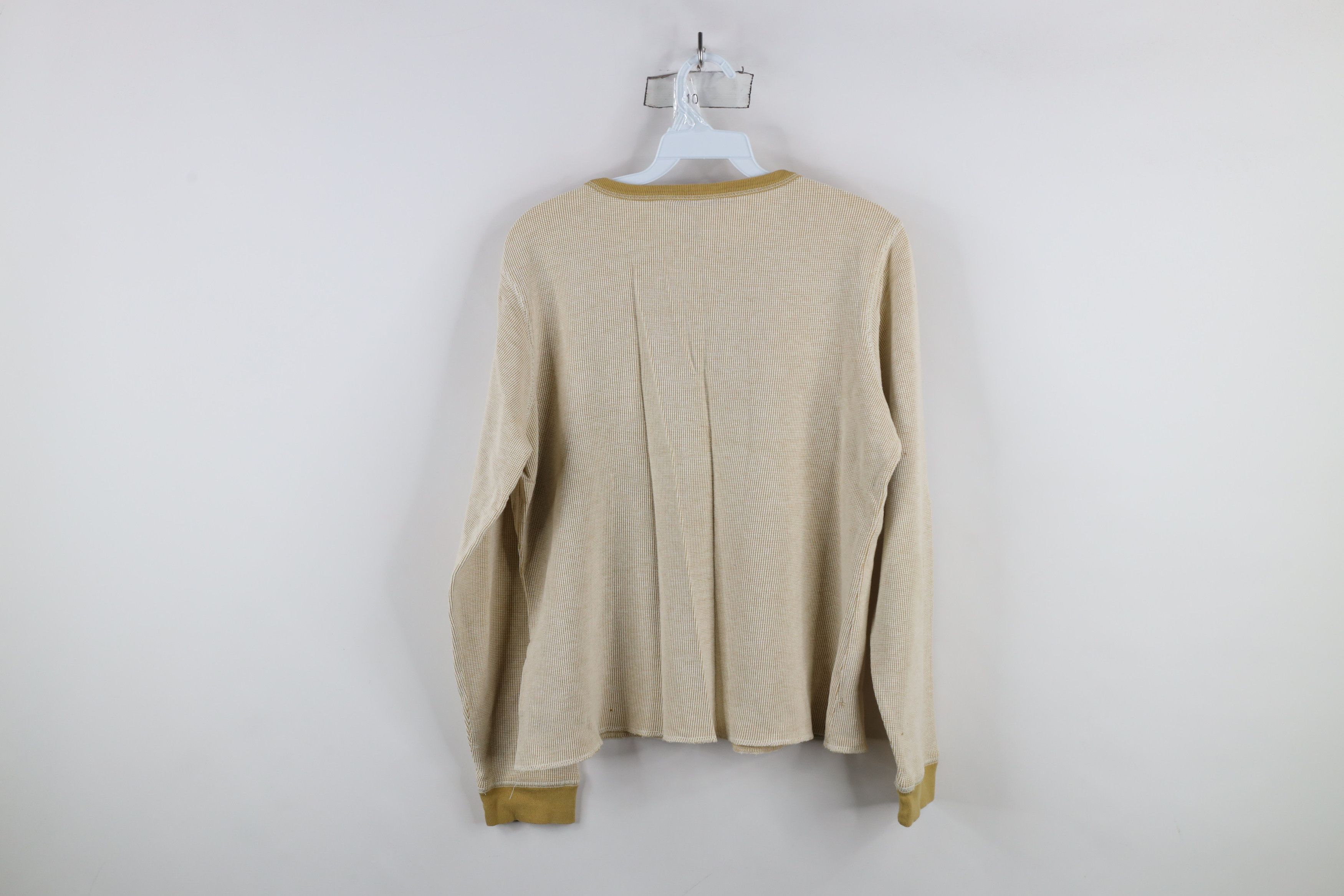 American Eagle Outfitters × Vintage Vintage 90s Y2K American Eagle Waffle Knit T-Shirt Yellow Size L / US 10 / IT 46 - 11 Thumbnail
