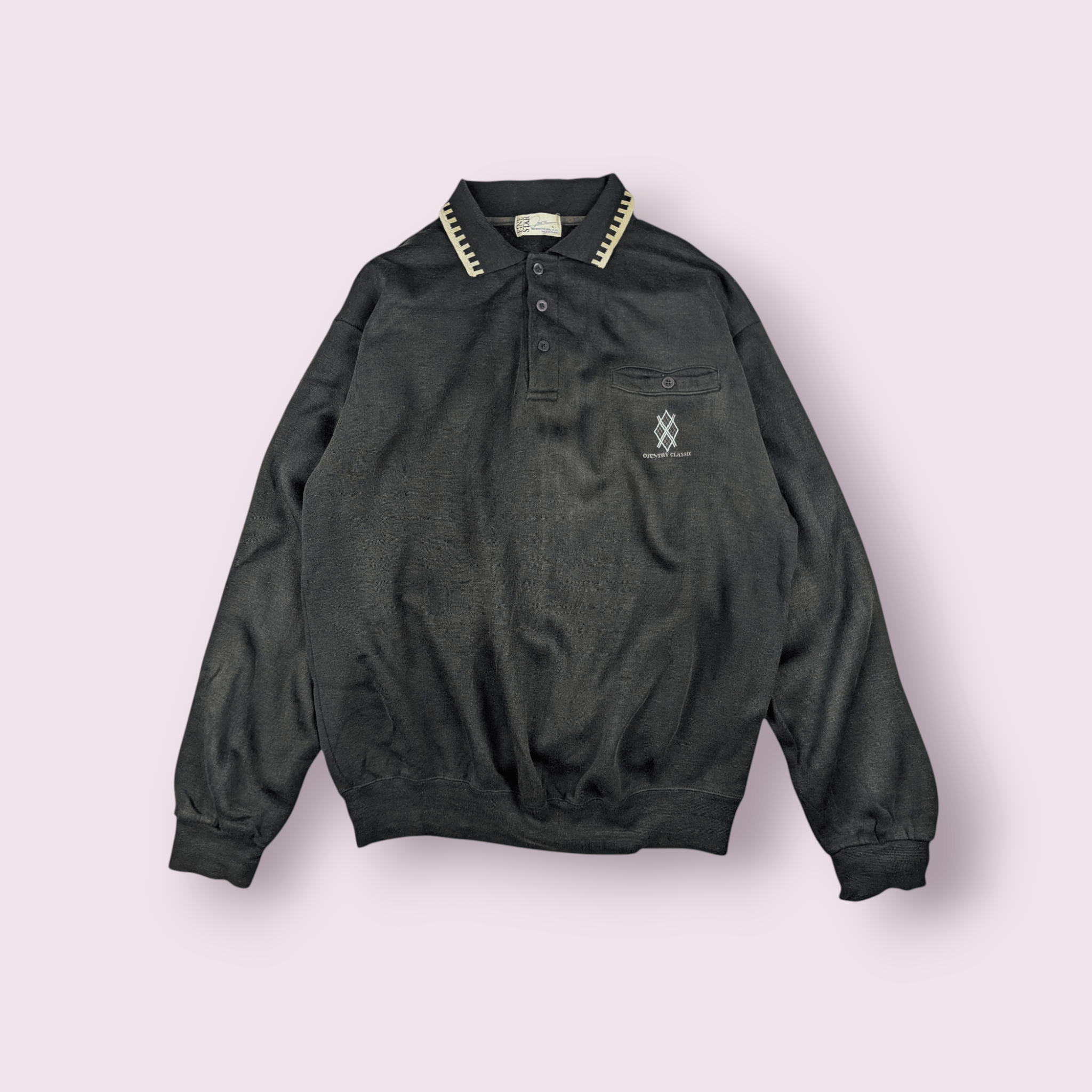 Japanese Brand Vtg 2000's FINE STAR Sportswear Retro Classic Sweatshirts Size US L / EU 52-54 / 3 - 2 Thumbnail
