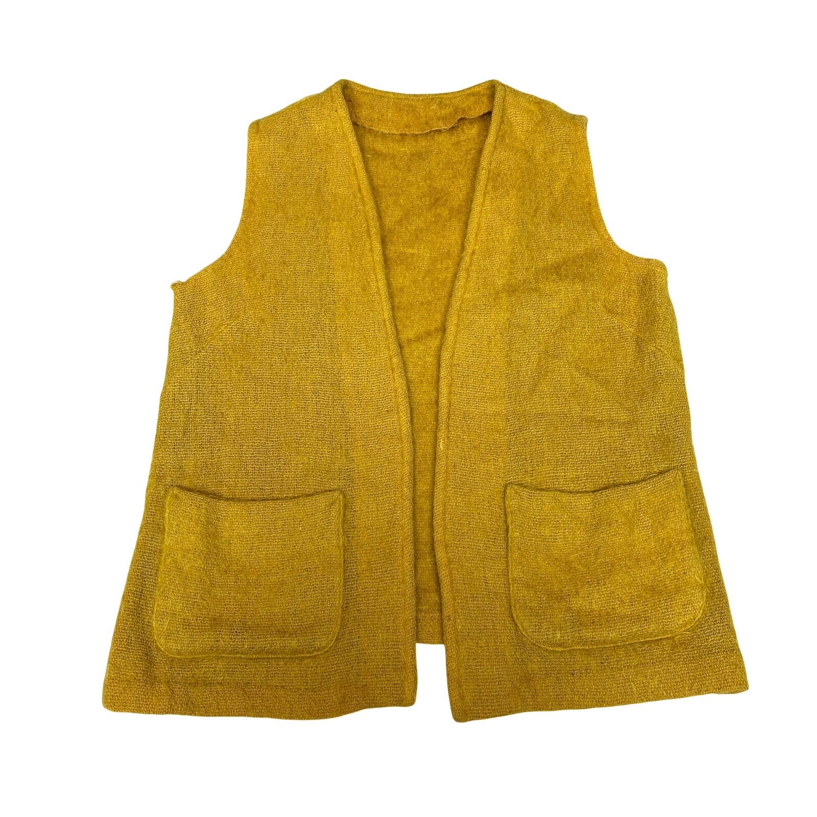Vintage Vintage 60s Mohair Wool Cardigan Vest Mustard Yellow Medium Size M / US 6-8 / IT 42-44 - 1 Thumbnail