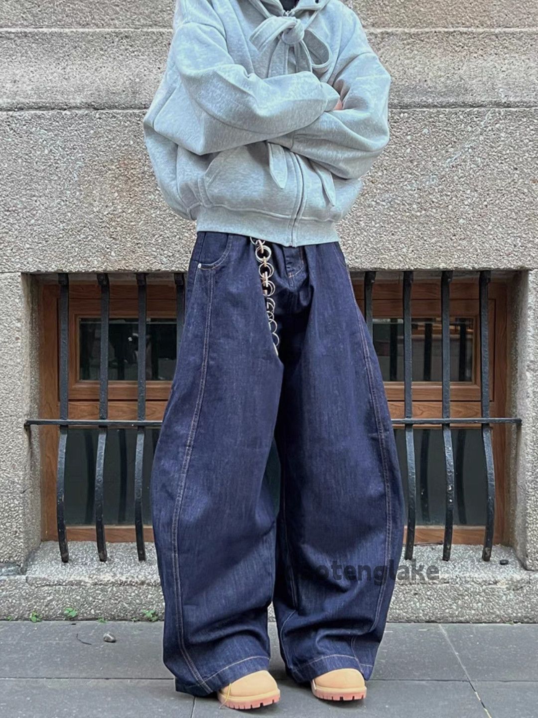 Designer × Jean × Vintage utility skate hiphop patchwork y2k loose baggy jeans Size US 30 / EU 46 - 3 Thumbnail
