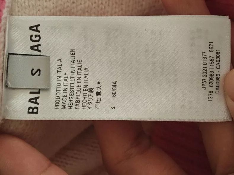 Balenciaga Balenciaga Pink Barrage Printed Logo Sweater Size US S / EU 44-46 / 1 - 3 Thumbnail