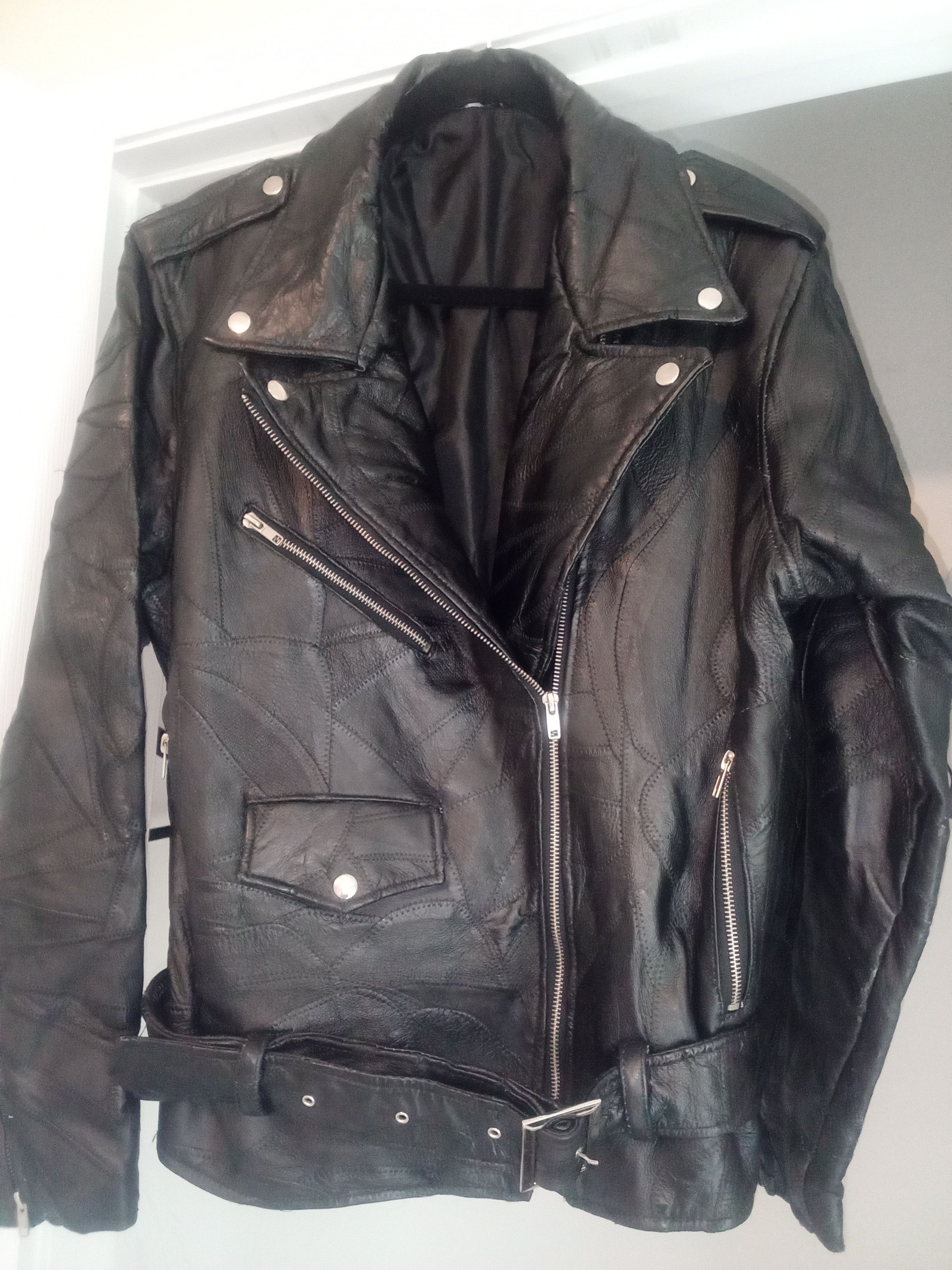 Vintage VINTAGE LEATHER BIKER JACKET WITH EAGLE EMBROIDERY Size US M / EU 48-50 / 2 - 1 Thumbnail