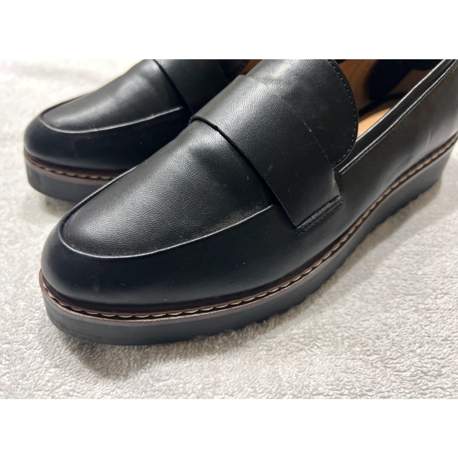 Vintage KELLY & KATIE Loafers Ally 10M Black Platform Chunky Penny Preppy Size US 10 / IT 40 - 2 Thumbnail