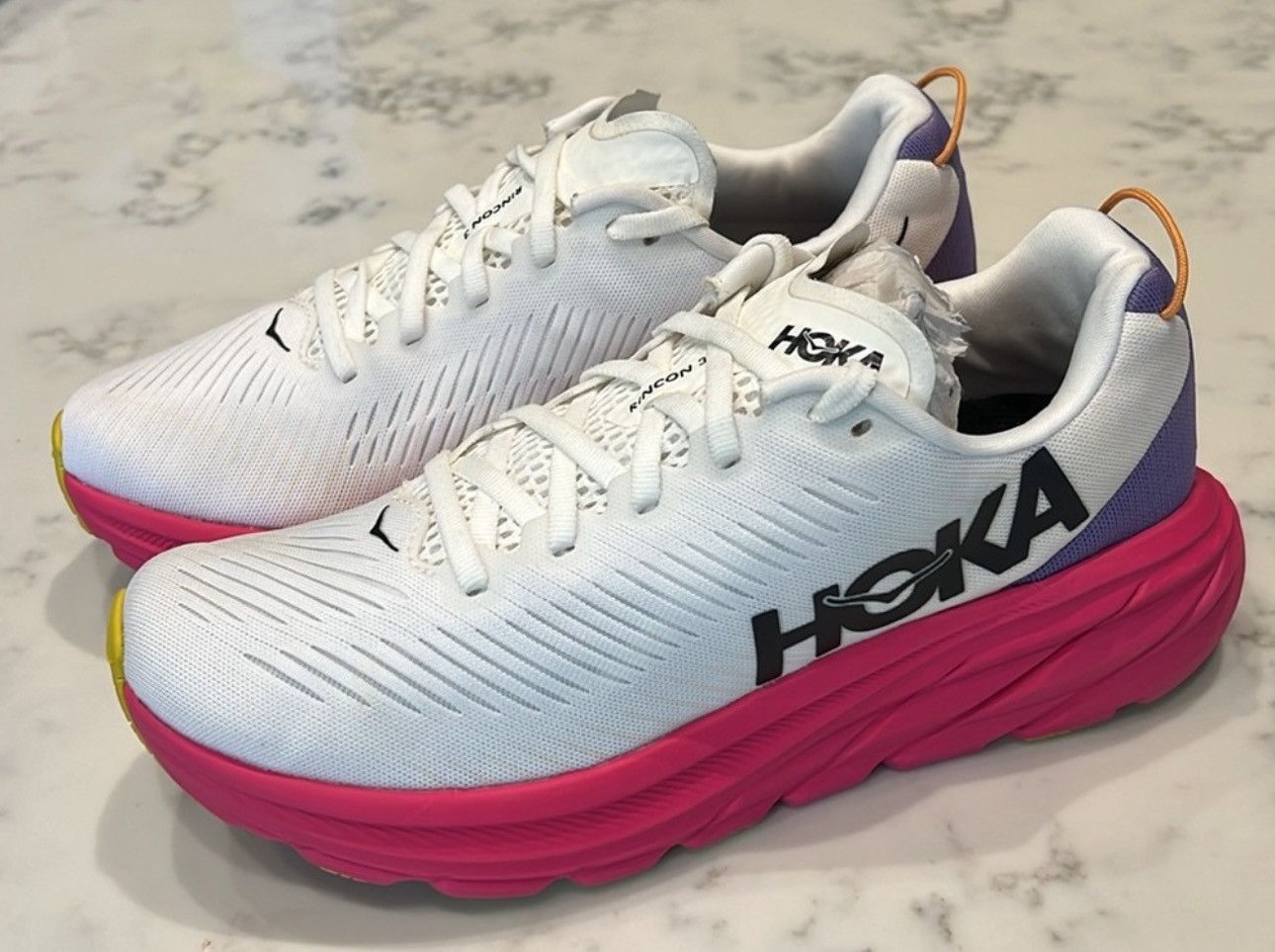 Hoka New Hoka Rincon 3 Synthetic Textile White Women's 7B Size US 7 / IT 37 - 7 Thumbnail