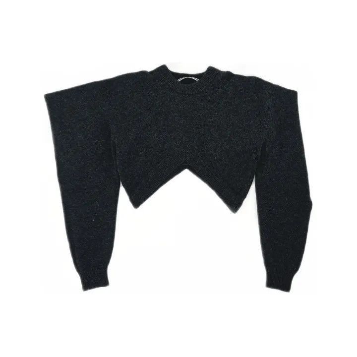 Alexander Wang Alexander Wang SS22 Black Cropped Sweater - Size S / US 4 / IT 40 - 2 Thumbnail