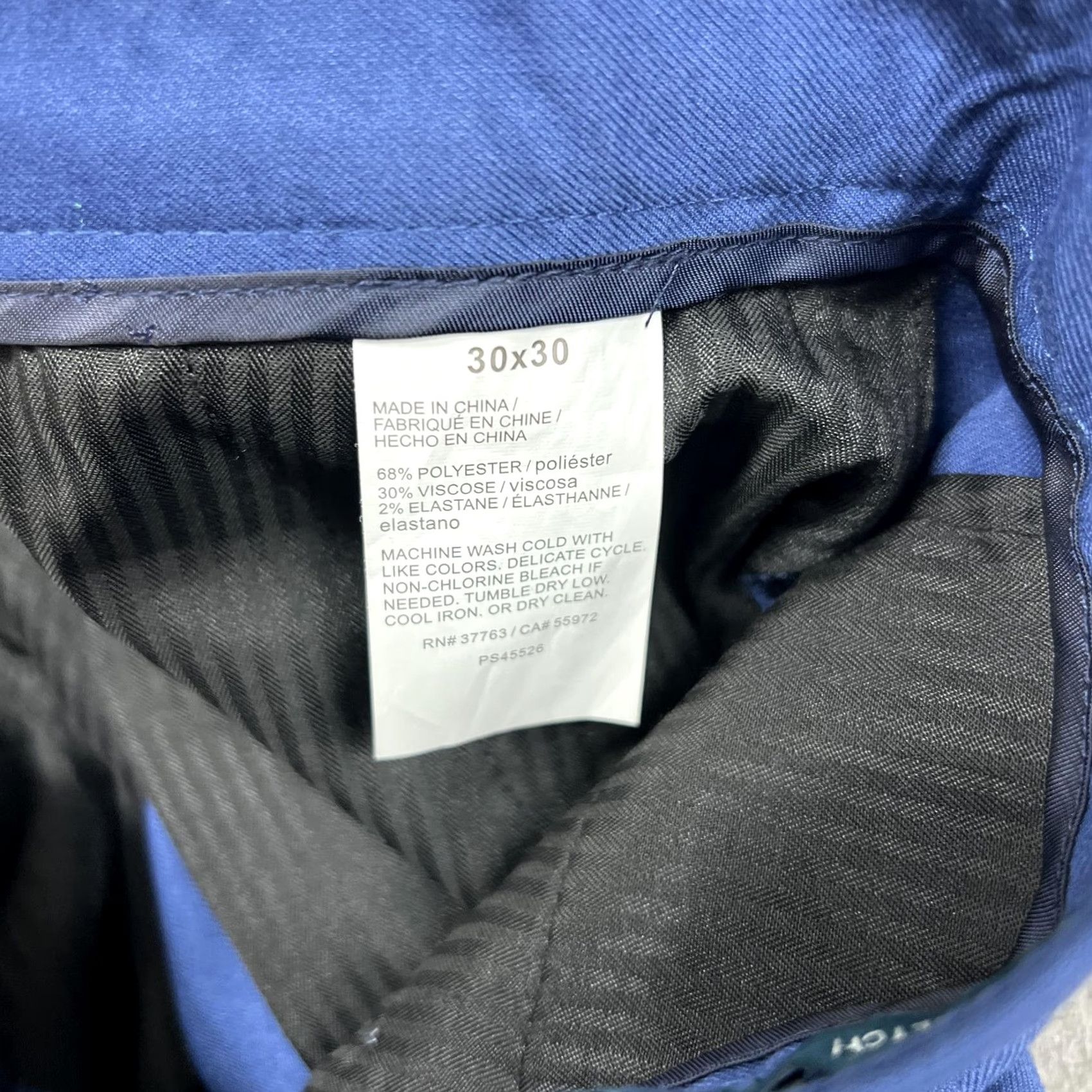 Perry Ellis Perry Ellis Dress Pants Mens 30x30 Blue Stretch Flat Front Straight Leg Workwear Office Trousers Size US 30 / EU 46 - 6 Thumbnail