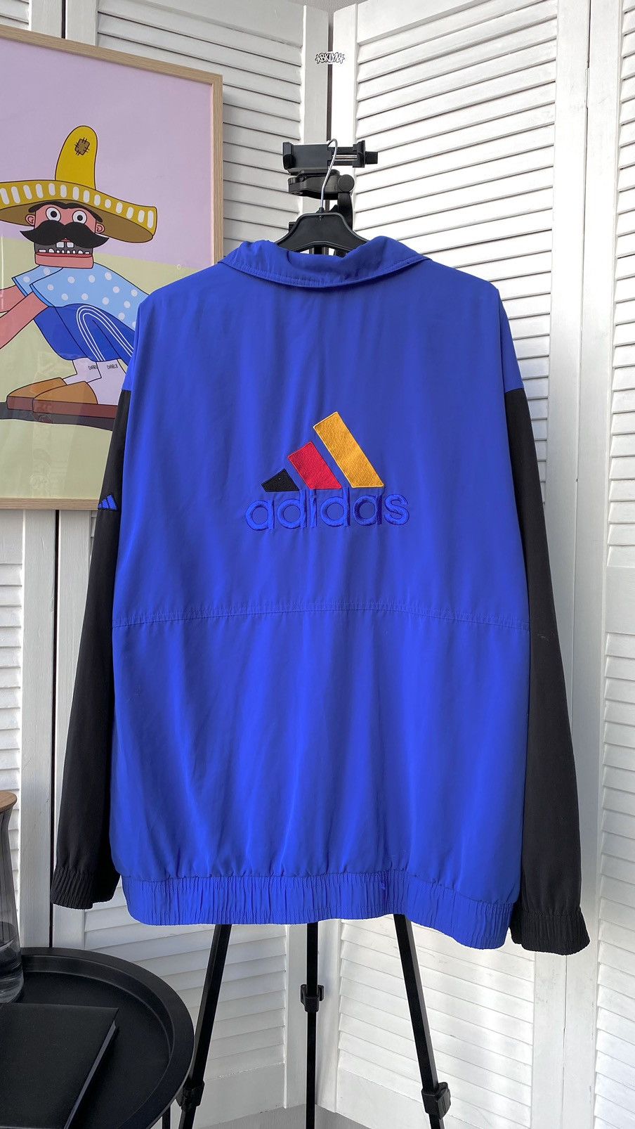 Adidas × Vintage Vintage Adidas Track Retro Jacket Back Big Logo 90s Blue Size US L / EU 52-54 / 3 - 2 Thumbnail