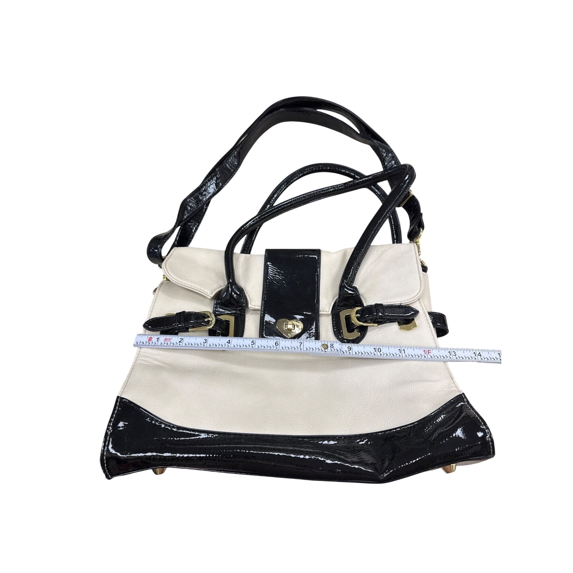 Betsey Johnson Betsey Johnson Womens Cream & Black Crossbody Purse 10x12 SK Size ONE SIZE - 7 Thumbnail