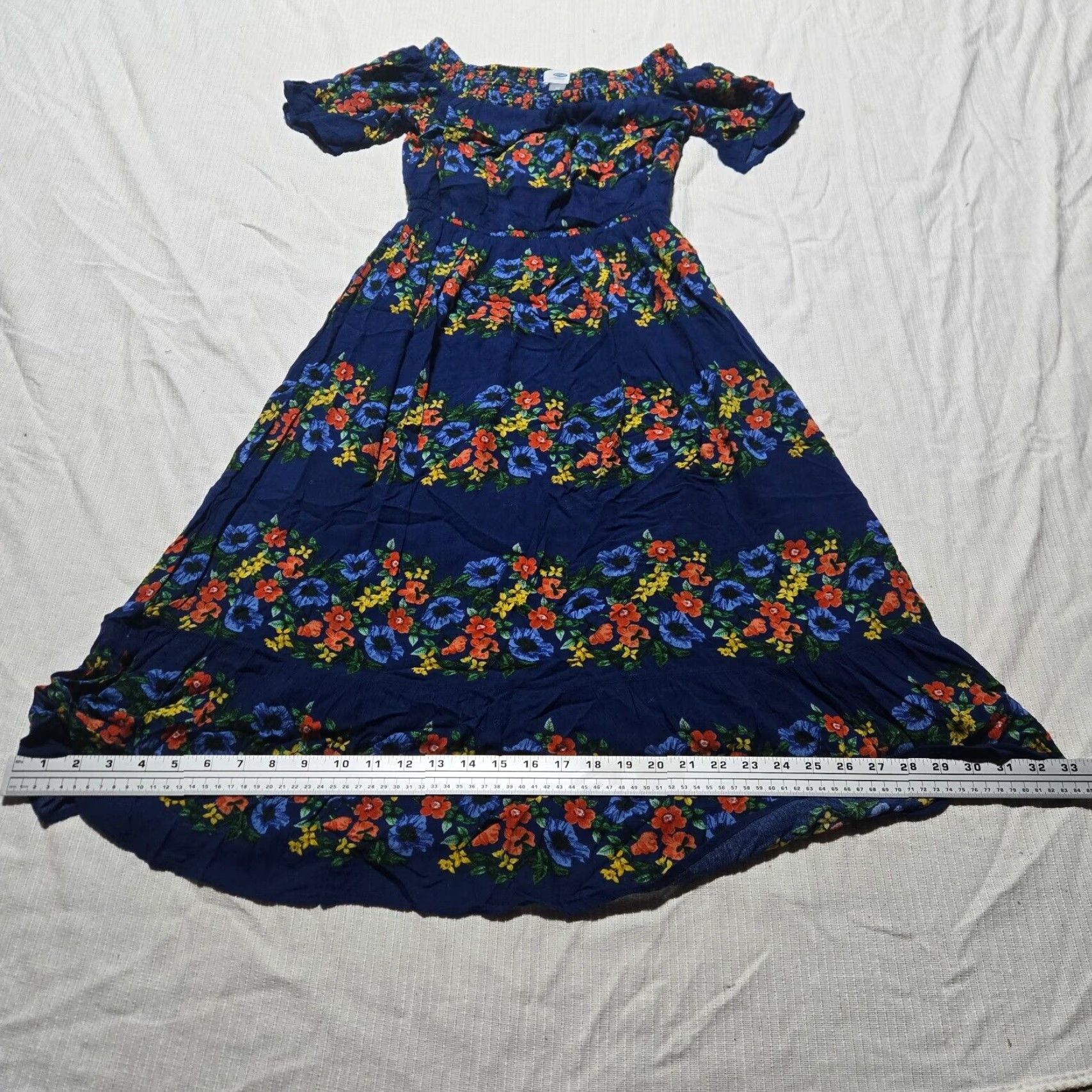Old Navy OLD NAVY Blue Floral Tank Dress Adult Womens XS Extra Small Size 26" / US 2 / IT 38 - 6 Thumbnail