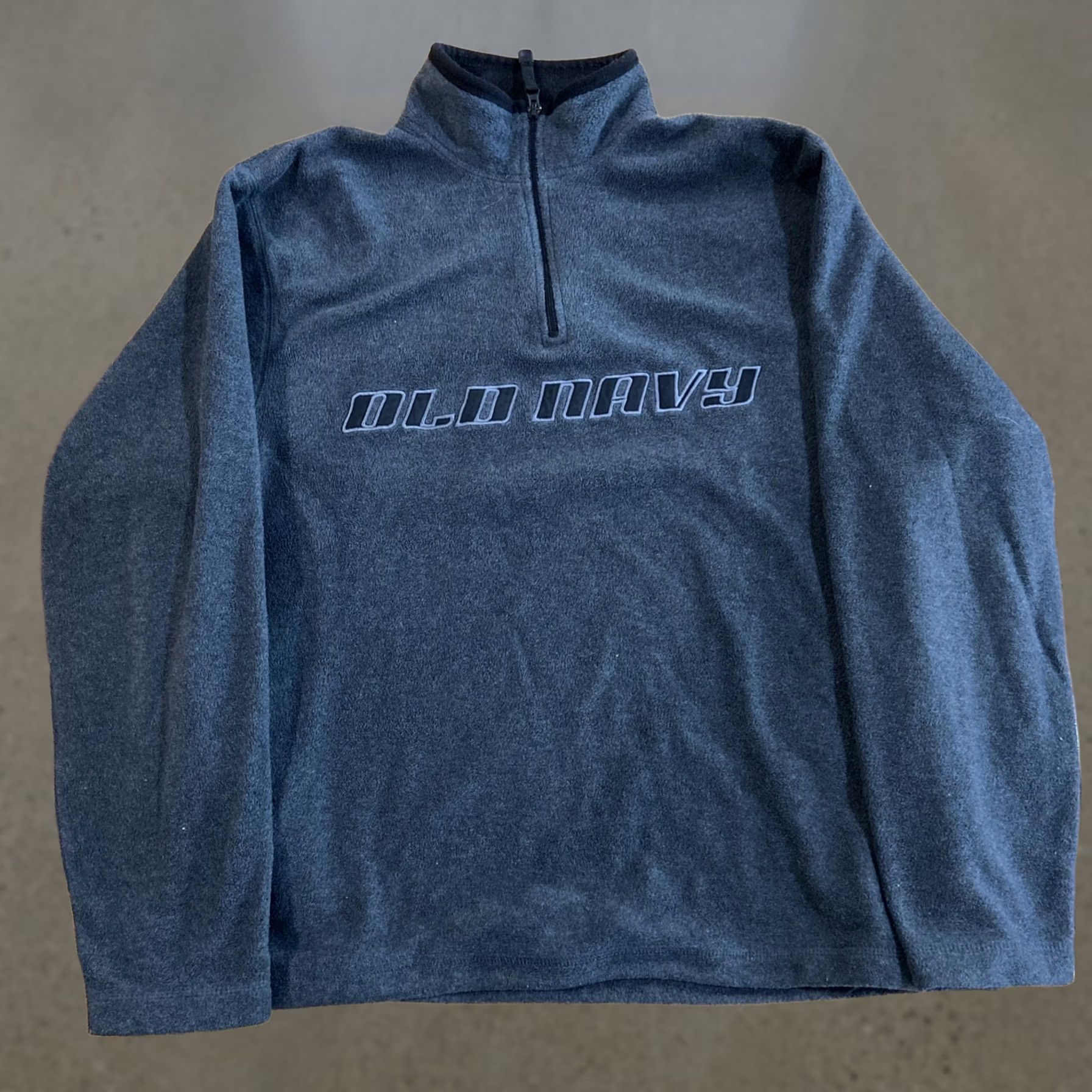 Old Navy VINTAGE Old Navy Sweatshirt 1/4 Zip Logo Embroidered Men XL Gray Fleece Pullover 90s Theme Vogue Size US XL / EU 56 / 4 - 1 Thumbnail