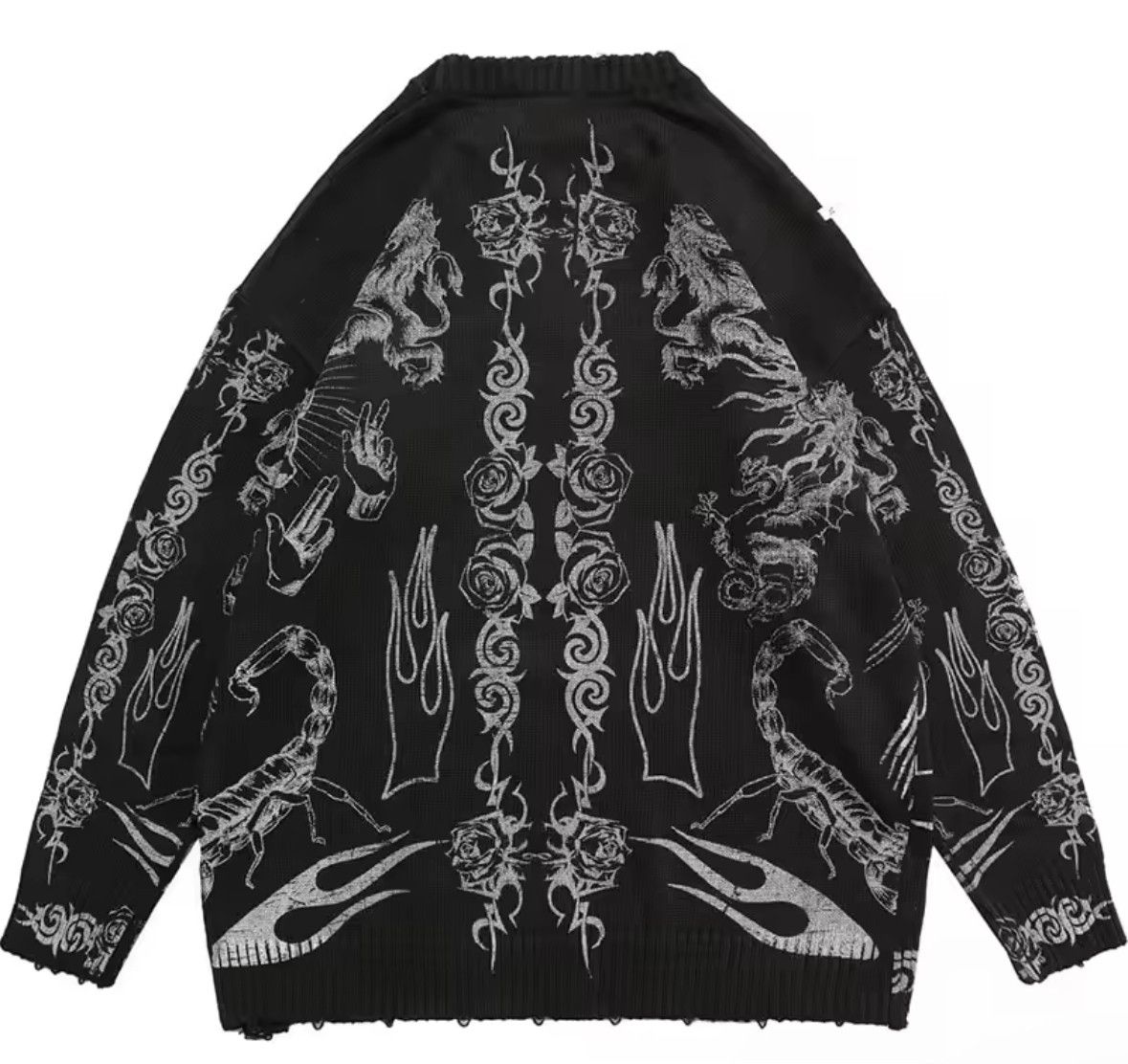 Japanese Brand Streetwear Vintage Ukiyo Skull Sweater Men Women Knitwear Size US XL / EU 56 / 4 - 2 Thumbnail