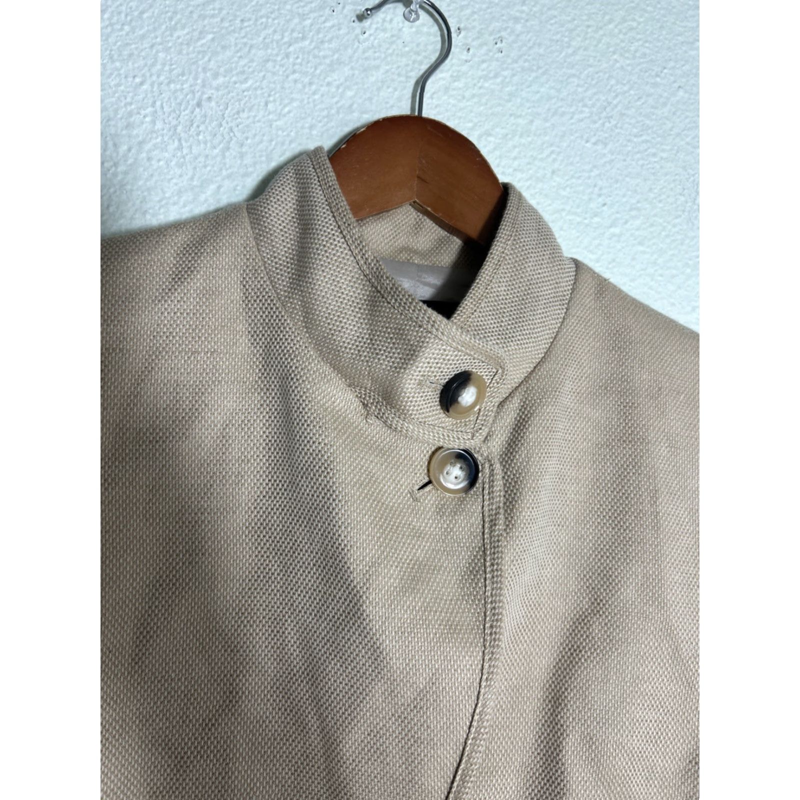 Evan Picone VINTAGE Evan Picone Coat Blazer Womens Large Button Up Beige Linen Cotton Blend Size L / US 10 / IT 46 - 3 Thumbnail