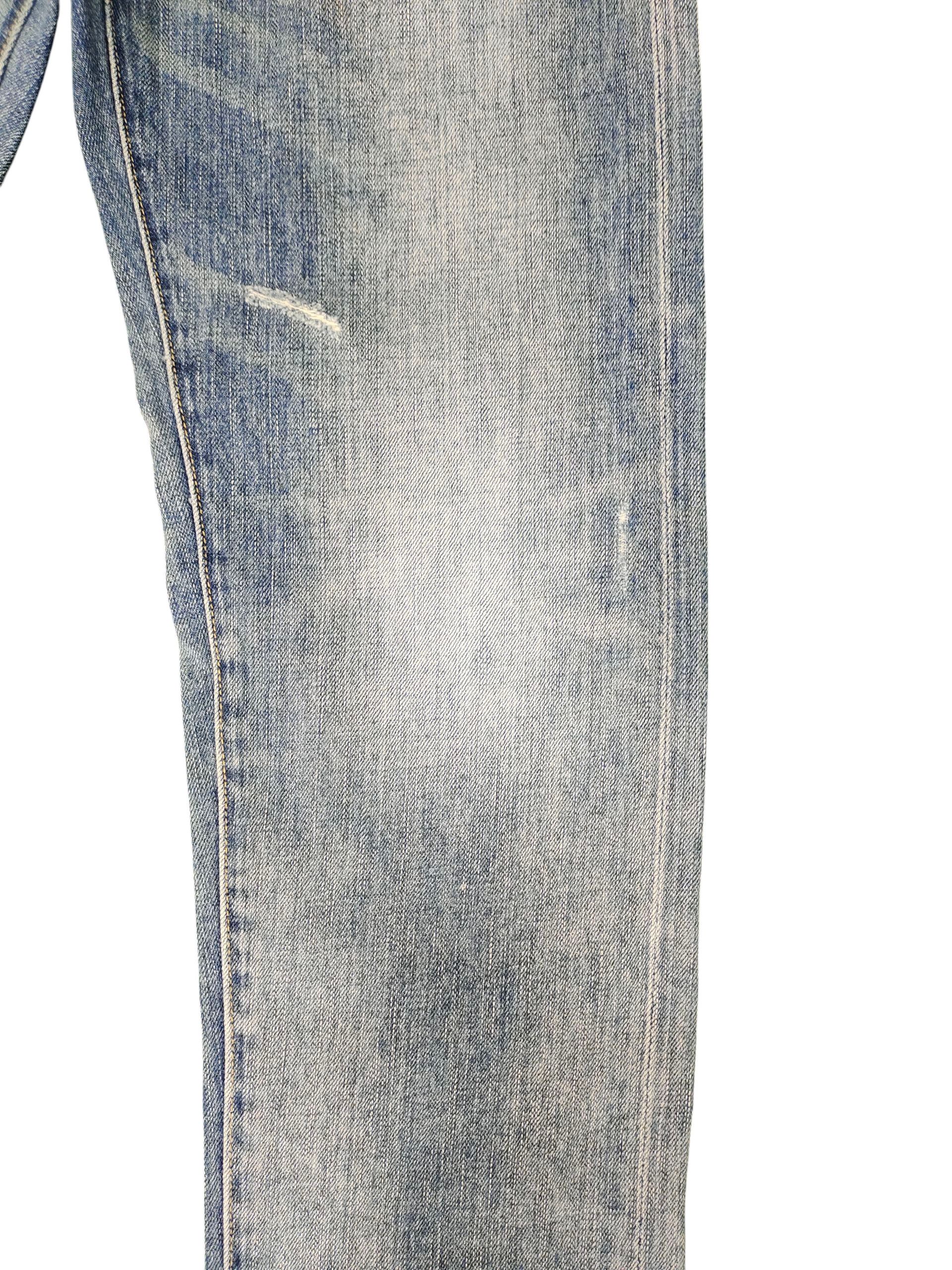American Eagle Outfitters Vintage American Eagle Clawmark Distress Faded Denim Jeans Size US 30 / EU 46 - 4 Thumbnail