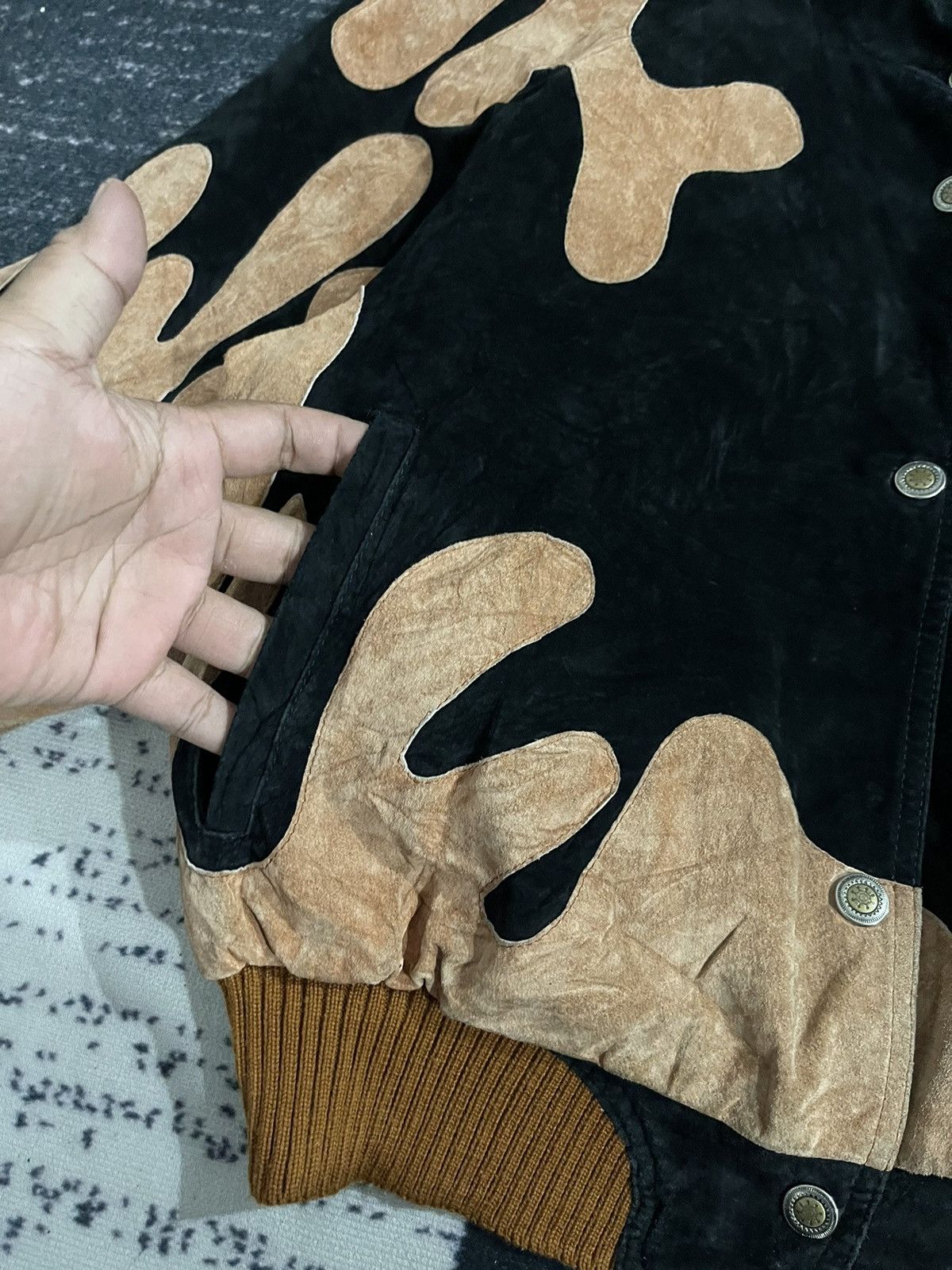 Vintage Vintage Patchwork Suede Leather Bomber Jacket Size US XL / EU 56 / 4 - 8 Thumbnail