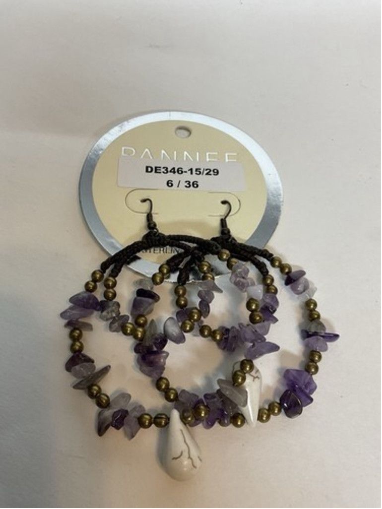 Other NWT Pannee Color Beaded Hoop Earrings Tone Dangle Drop 2.5" Size ONE SIZE - 8 Thumbnail