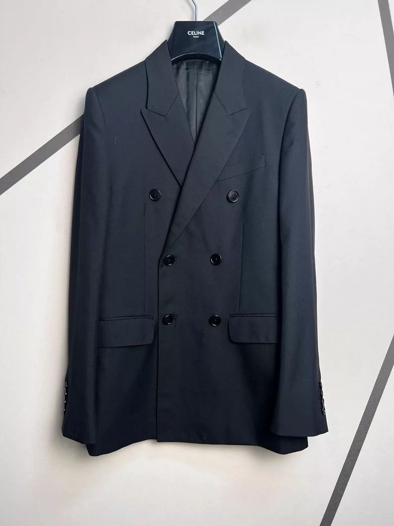 Celine Celine Double-Breasted Black Blazer Jacket- DMC Size US L / EU 52-54 / 3 - 1 Thumbnail