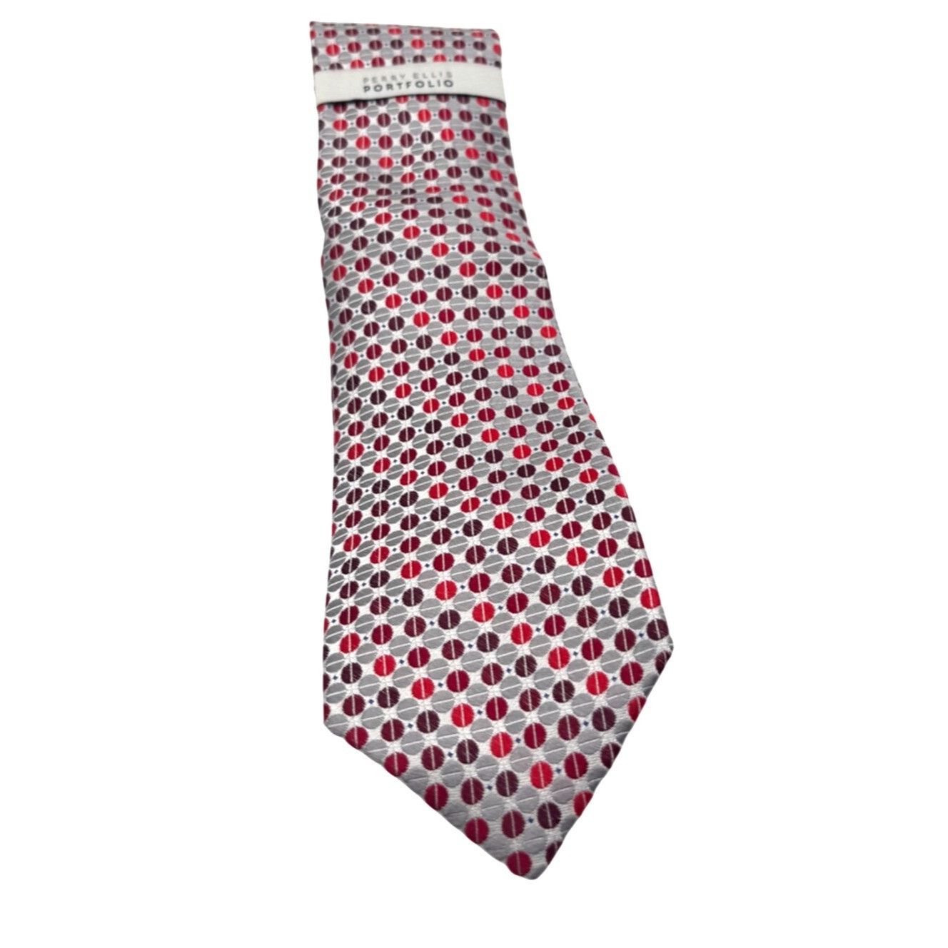 Perry Ellis Perry Ellis Portfolio Geometric Pattern Silk Necktie, Red, O Size ONE SIZE - 1 Thumbnail