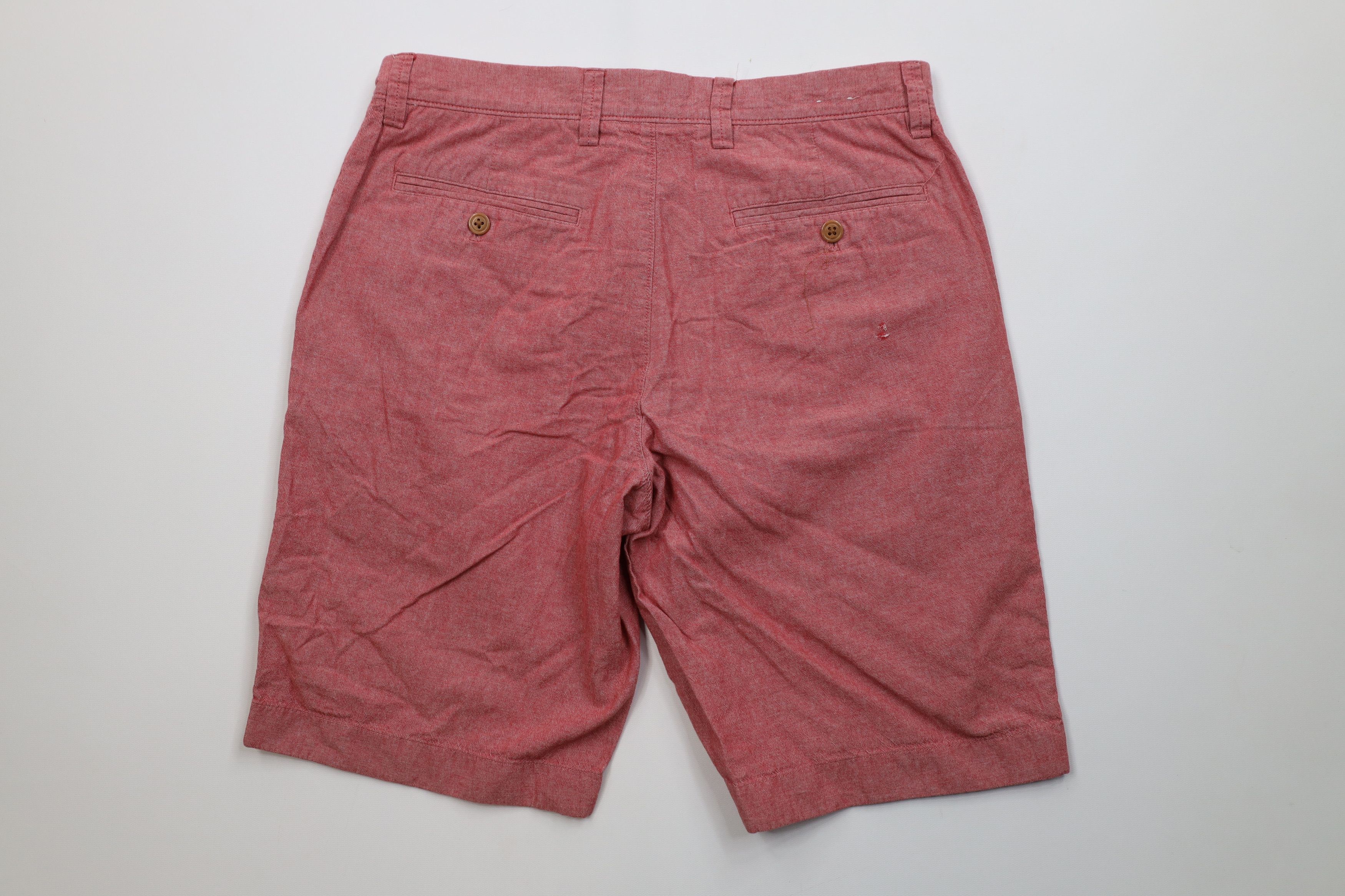 J.Crew J Crew Rivington Chambray Above Knee Chino Shorts Red Cotton Size US 31 - 7 Thumbnail