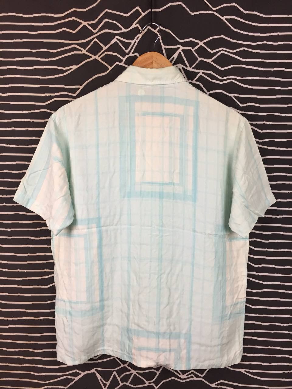 Japanese Brand Comme Ca Du Mode Archive Abstract Grid Rayon Button Up Shirt Size US M / EU 48-50 / 2 - 5 Thumbnail