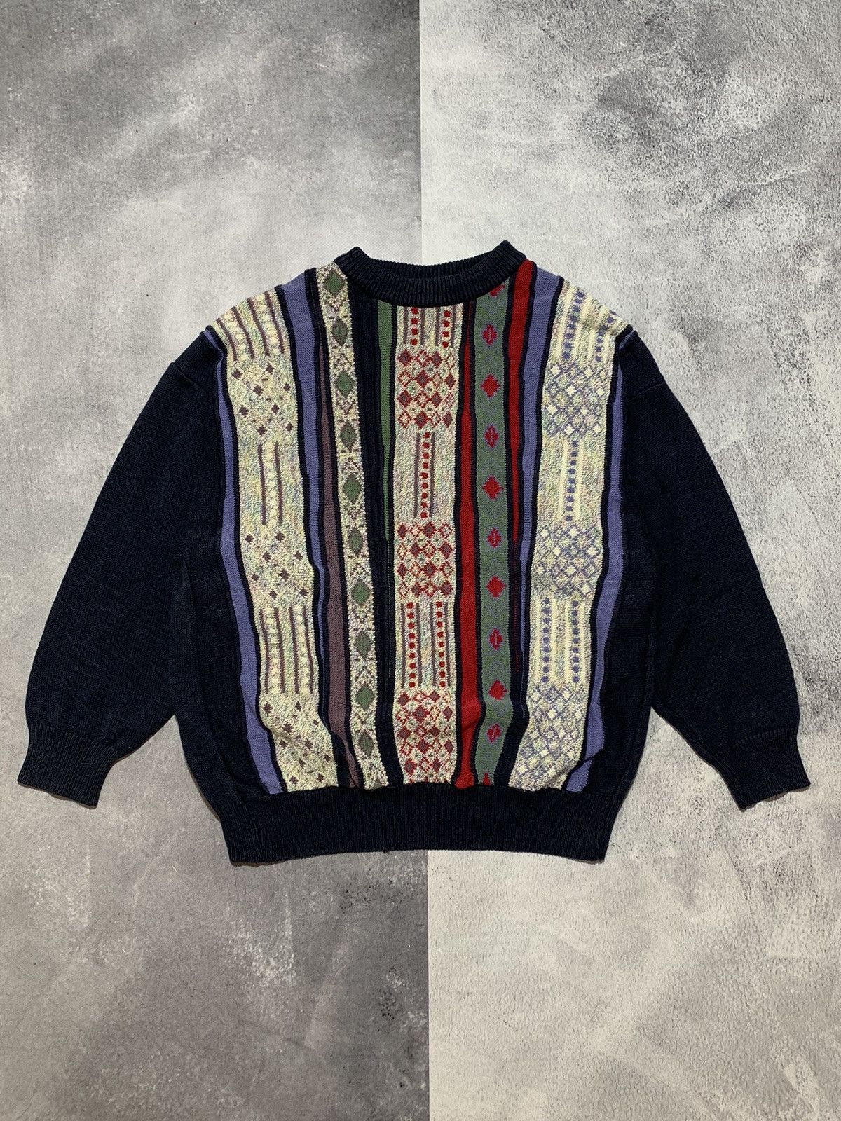 Vintage Vintage 90s striped Coogi style sweater streetwear size M Size US M / EU 48-50 / 2 - 1 Thumbnail