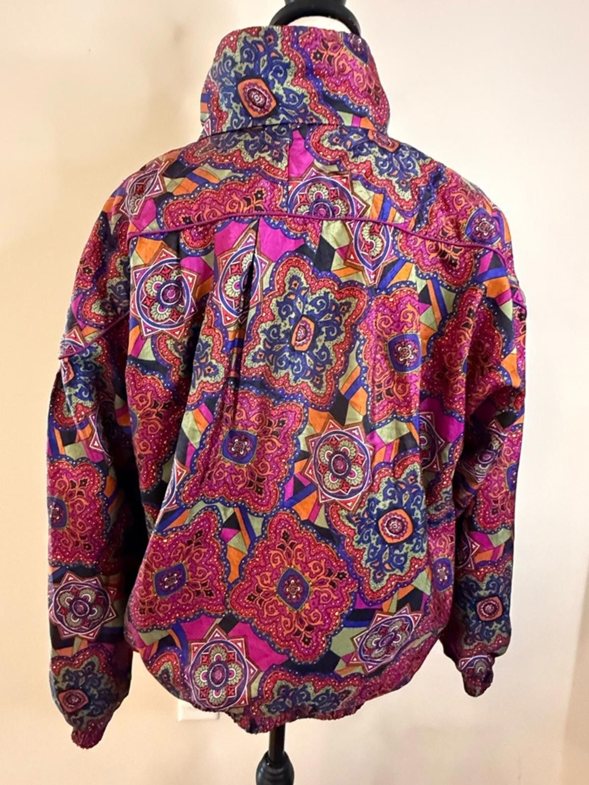 Lavenham Lavon retro 80s ornate multicolored zip up jacket SZ M Size M / US 6-8 / IT 42-44 - 4 Thumbnail