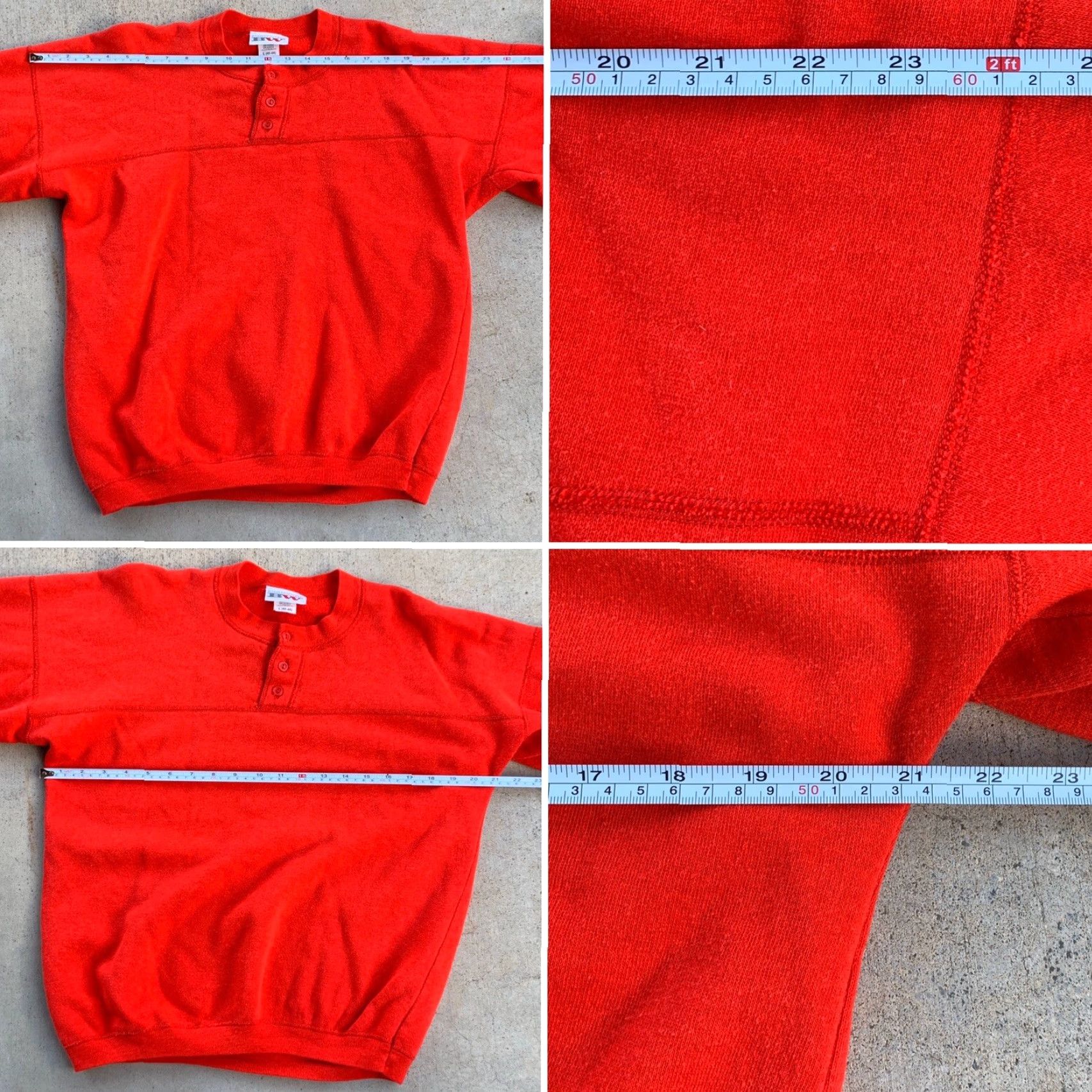 Vintage VINTAGE Bassett-Walkwr Henley Sweatshirt Men L USA Red 50% cotton 50% acrylic Non-specified condition Size US L / EU 52-54 / 3 - 6 Thumbnail