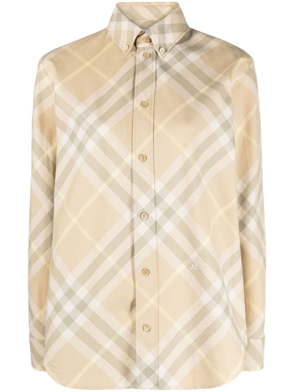 Burberry CHECK MOTIF COTTON SHIRT Size XS / US 0-2 / IT 36-38 - 1 Thumbnail