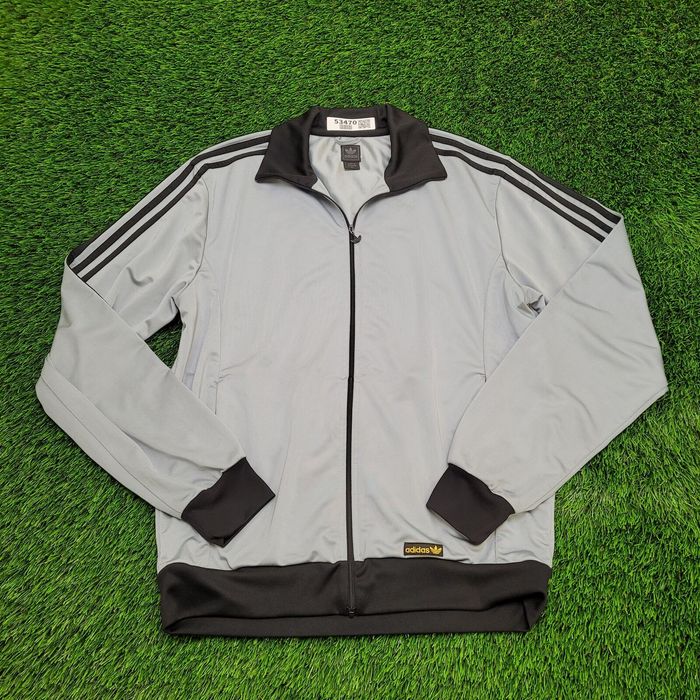 Adidas ADIDAS 3-Striped Beckenbauer Track Jacket XL 23x28 Gray Black ...