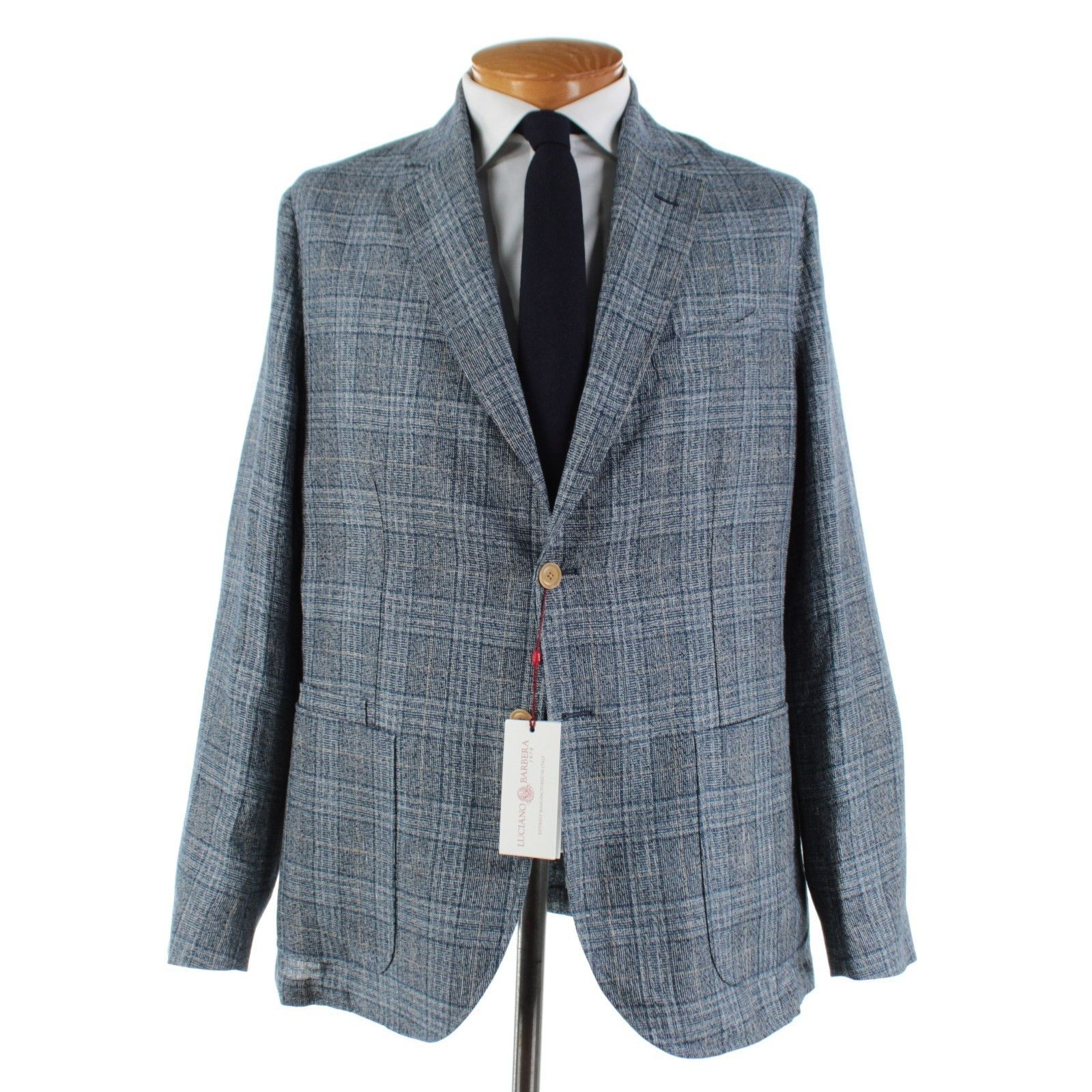 Luciano Barbera Luciano Barbera Sport Coat Size 46 US in Blue Size 46R - 1 Thumbnail