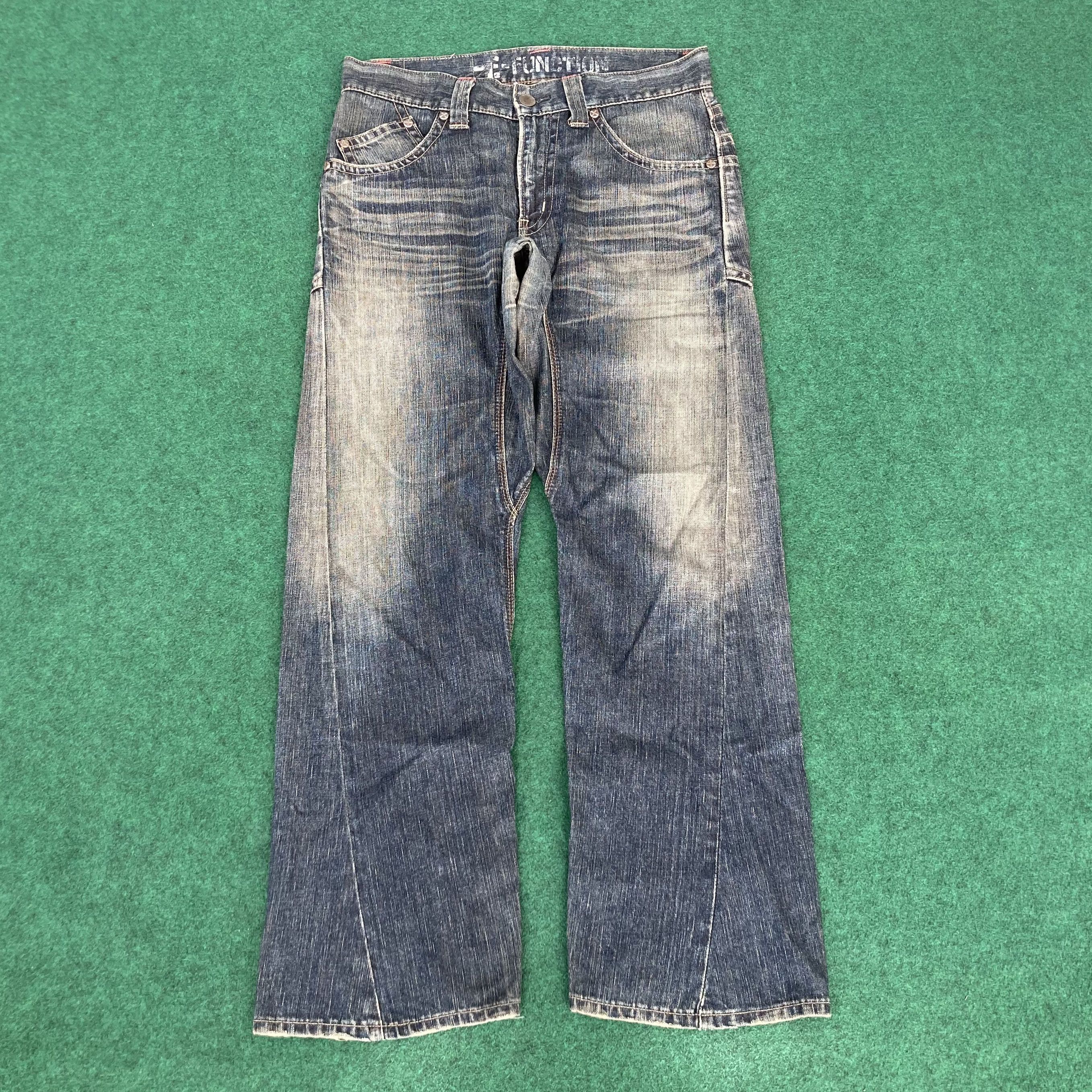 Edwin × Japanese Brand 33x32 Vtg Edwin EFunction Denim Zipper Denim Baggy Jeans Size US 33 - 1 Thumbnail