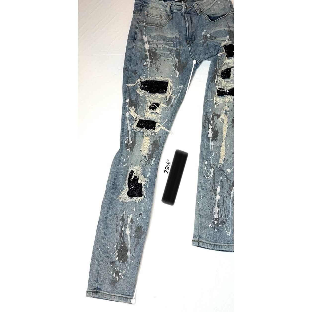 DNA DNA Premium Painted Embellished Destroyed Blue Jeans 30 Size 30" / US 8 / IT 44 - 7 Thumbnail