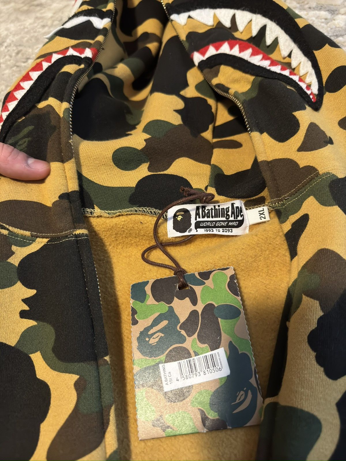 Bape BAPE 1ST CAMO 2ND SHARK FULL ZIP HOODIE Size US XXL / EU 58 / 5 - 4 Thumbnail
