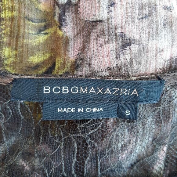 Bcbgmaxazria Y2K BCBGMaxAzria Silk Baby Doll Top Blouse Sz S Brown Sheer Size S / US 4 / IT 40 - 2 Thumbnail